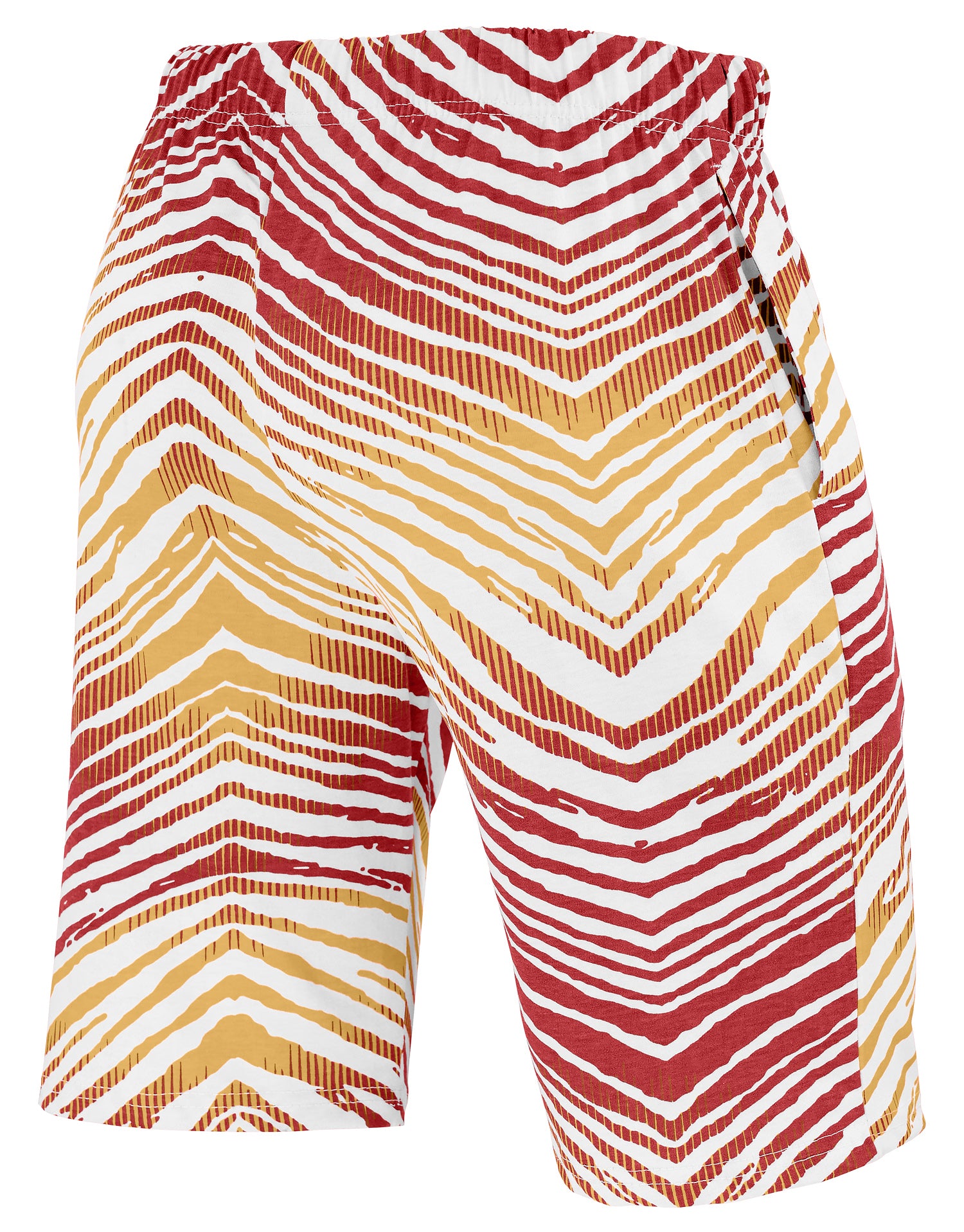 Zubaz NFL Adult Unisex Z88 Embroidered Zebra Ombre TMC Shorts, San Francisco 49ers