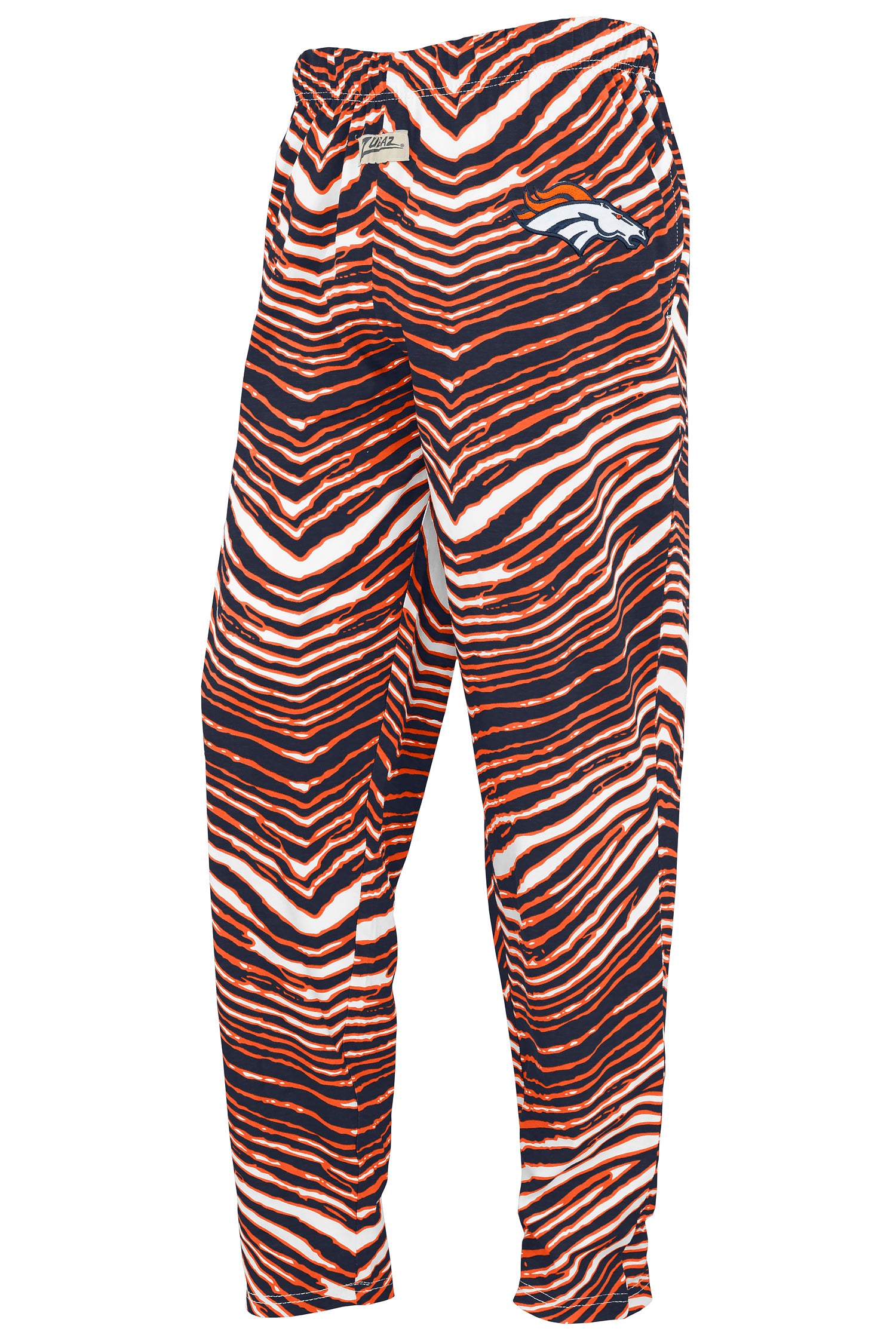 Zubaz NFL  UNISEX Z88 3 Color Zebra - Direct Embroidered Logo Pants, DENVER BRONCOS