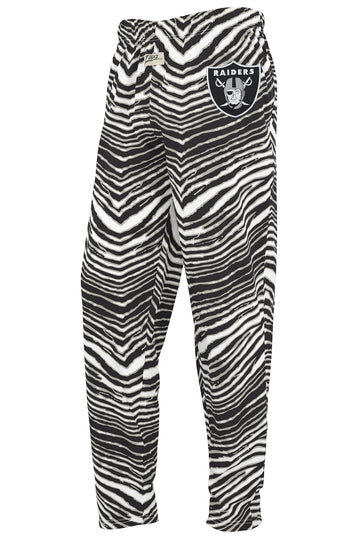 Zubaz NFL UNISEX Z88 3 Color Zebra Direct Embroidered Logo Pants, LAS VEGAS RAIDERS