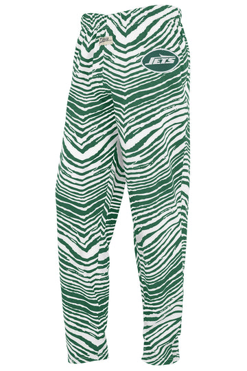 Zubaz NFL New York Jets Unisex 3 Color Zebra Z88 Direct Embroidered Logo Pants