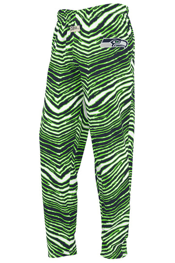 Zubaz NFL UNISEX Z88 3 Color Zebra Direct Embroidered Logo Pants, SEATTLE SEAHAWKS