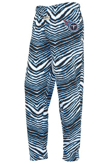 Zubaz NFL Tennessee Titans Unisex 3 Color Zebra Z88 Direct Embroidered Logo Pants