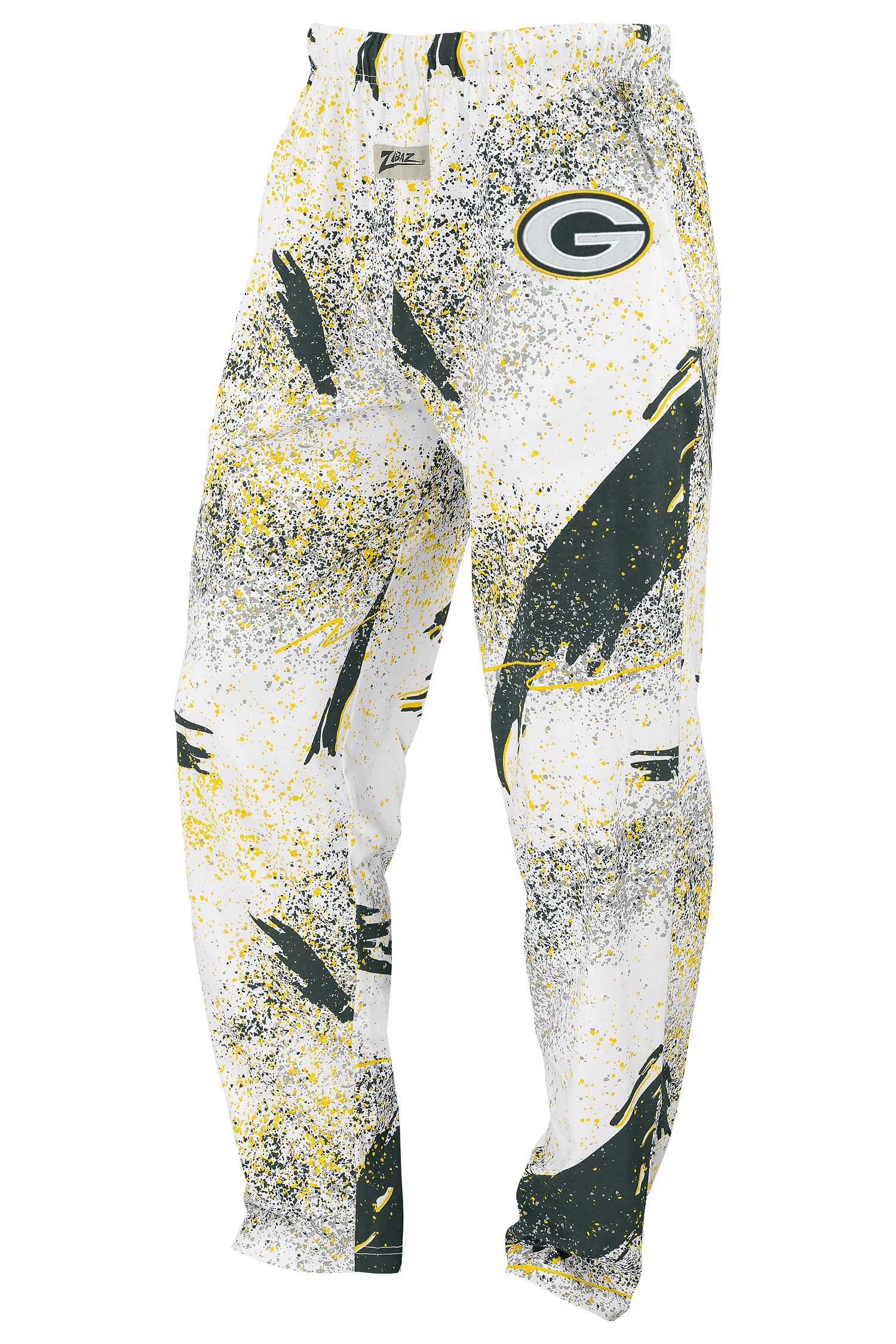Zubaz NFL Adult Unisex Z88 Embroidered Confetti 3 Color Pants, Green B