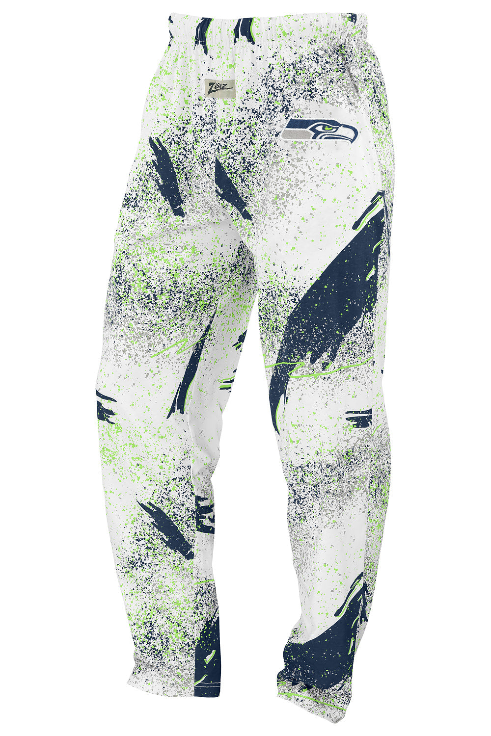 Zubaz NFL Adult Unisex Z88 Embroidered Confetti 3 Color Pants, Seattle Seahawks