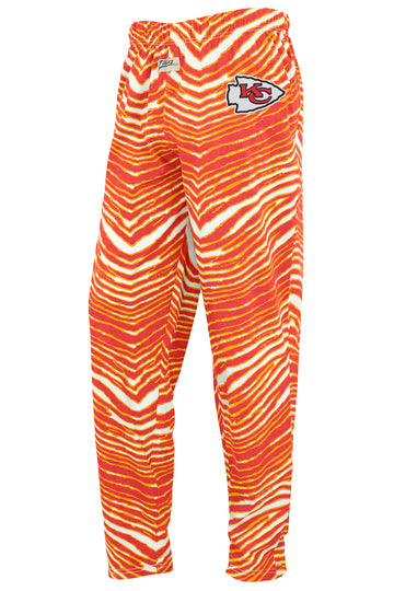 Zubaz NFL Kansas City Chiefs Unisex 3 Color Zebra Z88 Direct Embroidered Logo Pants