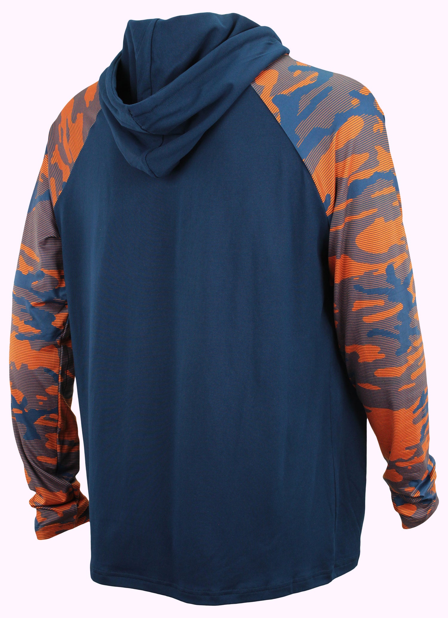 Zubaz NFL   Men's Camo Line Sleeves Lightweight 1/4 Zip Color Block Hoodie, CHICAGO BEARS