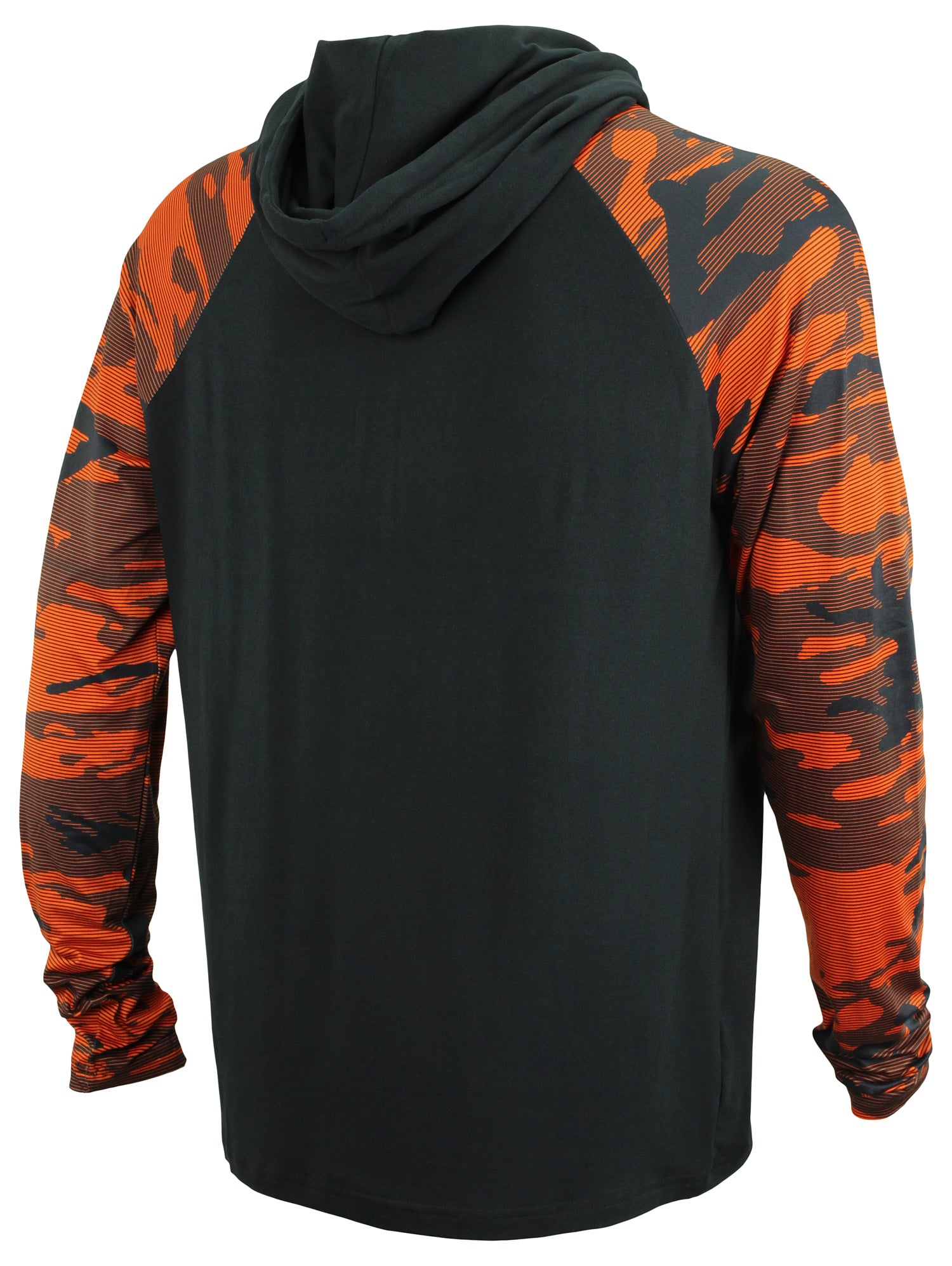 Zubaz NFL   Men's Camo Line Sleeves Lightweight 1/4 Zip Color Block Hoodie, CINCINNATI BENGALS