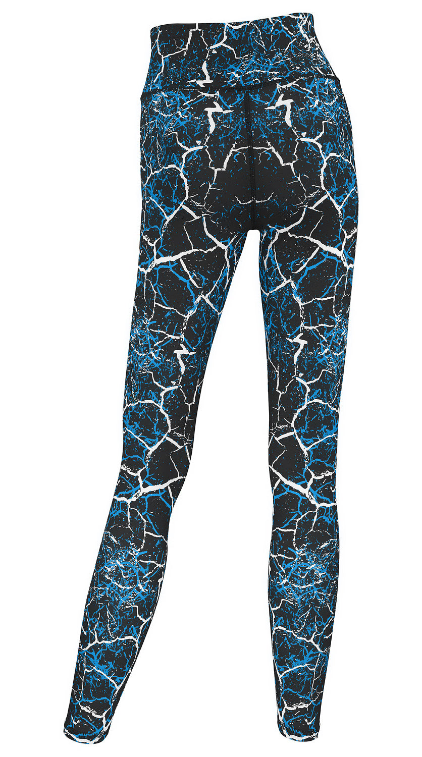 Zubaz NFL Women's 2 Pack Zebra 2 Color And Marble Leggings with Pimary Logo, Carolina Panthers