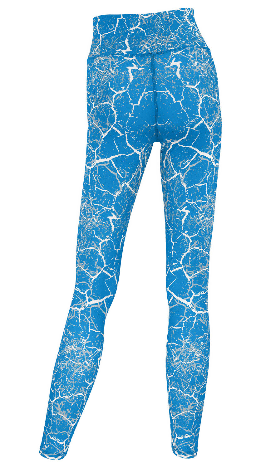 Zubaz NFL Women's 2 Pack Zebra 2 Color And Marble Leggings with Pimary Logo, Detroit Lions