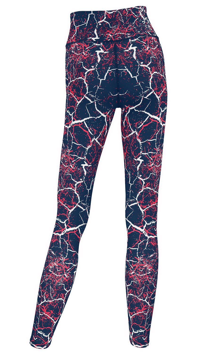 Zubaz NFL Women's 2 Pack Zebra 2 Color And Marble Leggings with Pimary Logo, New England Patriots
