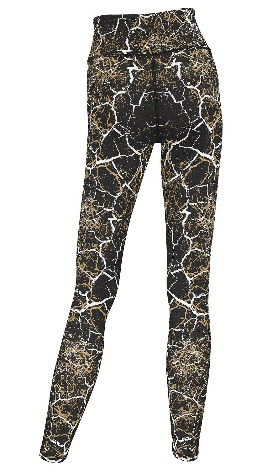 Zubaz NFL Women's 2 Pack Zebra 2 Color And Marble Leggings with Pimary Logo, New Orleans Saints