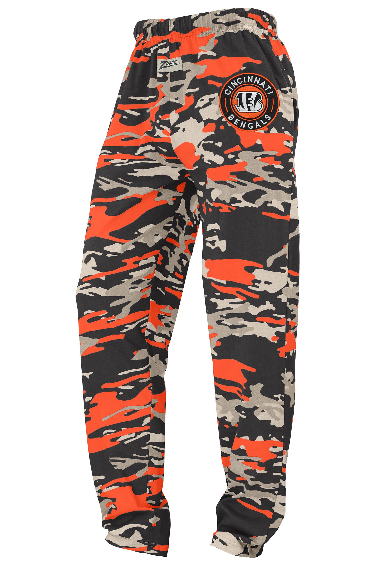 Zubaz NFL Adult Unisex Z88 Embroidered Alt Camo Pants, Cincinnati Beng