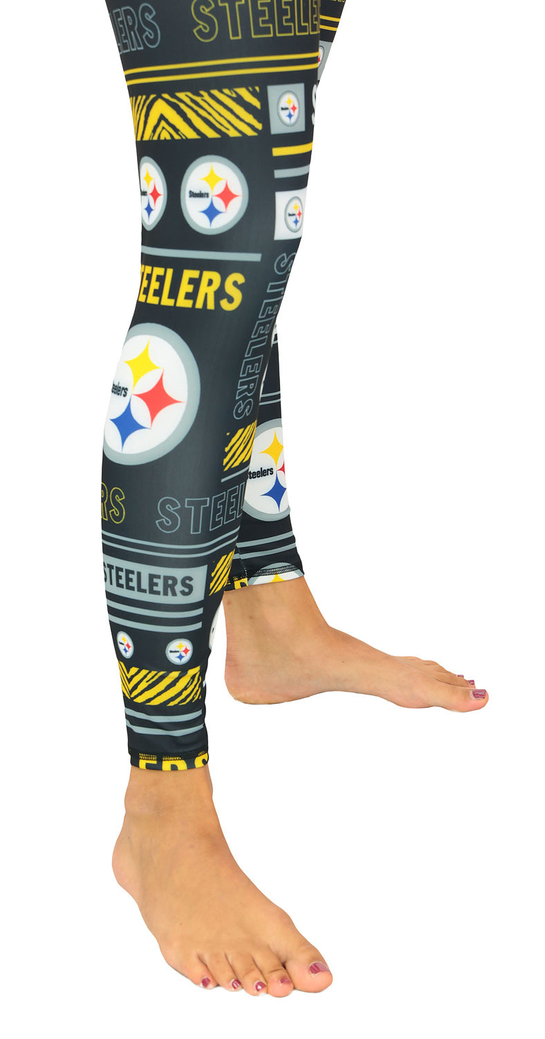 Zubaz NFL Women's Column Leggings, Pittsburgh Steelers