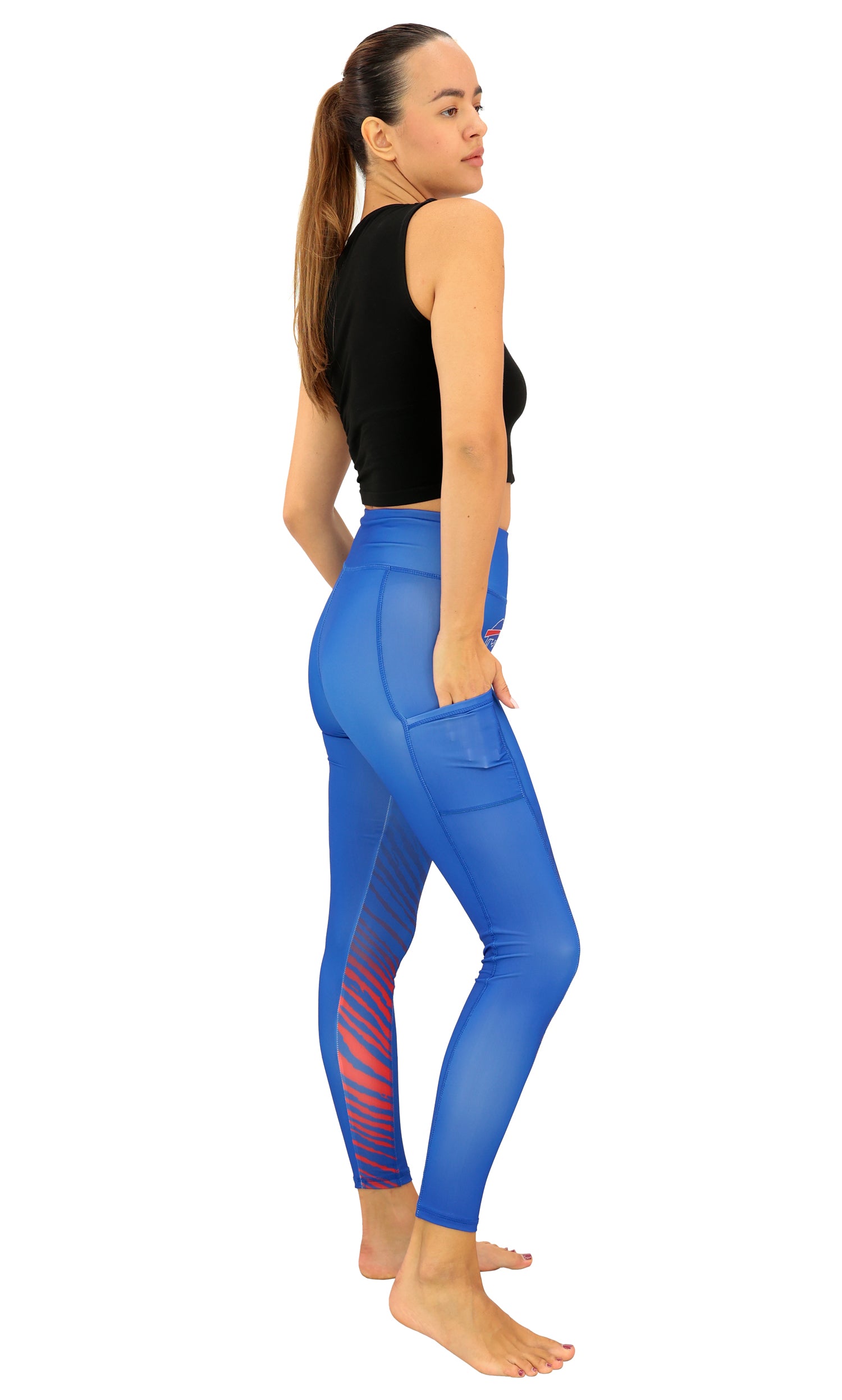 Zubaz NFL Women's Fade Primary Logo Leggings, Buffalo Bills