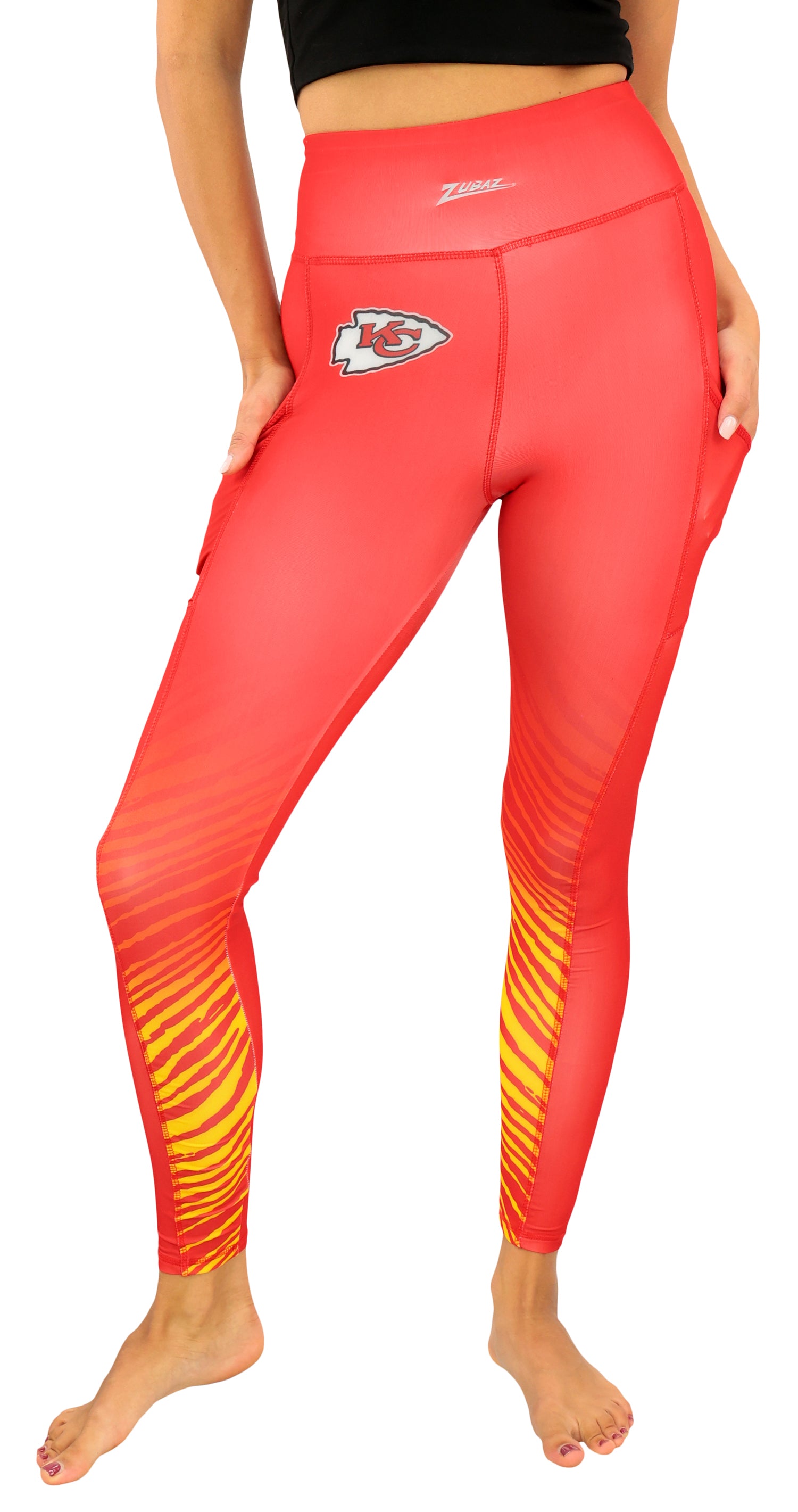 Zubaz NFL Women's Fade Primary Logo Leggings, Kansas City Chiefs
