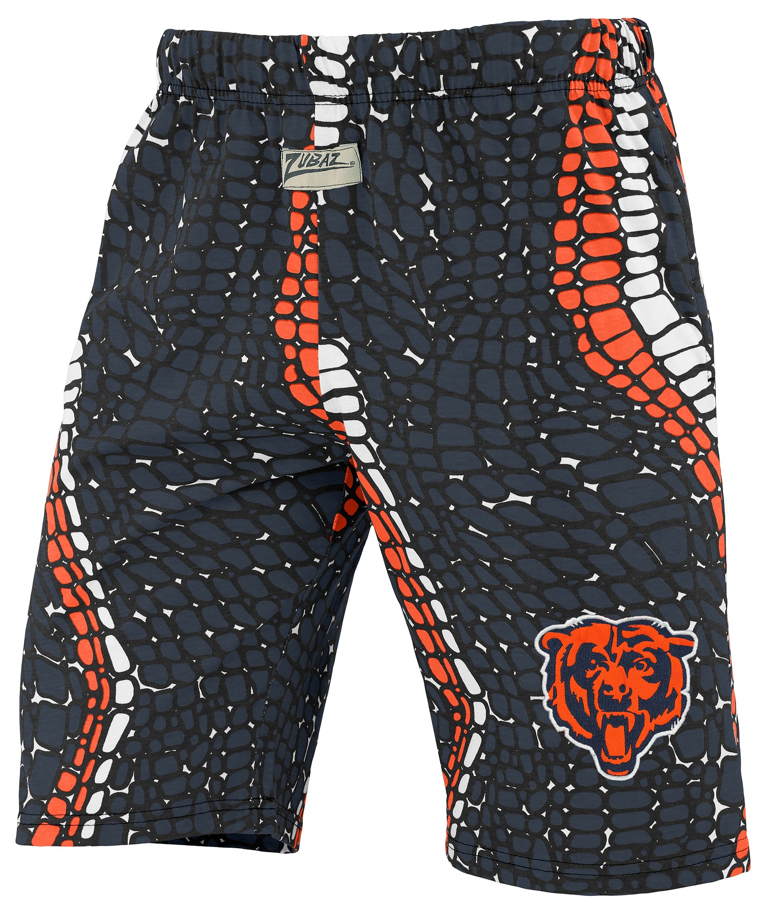 Zubaz NFL Adult Unisex Z88 Embroidered Gator 3 Color Shorts, Chicago B