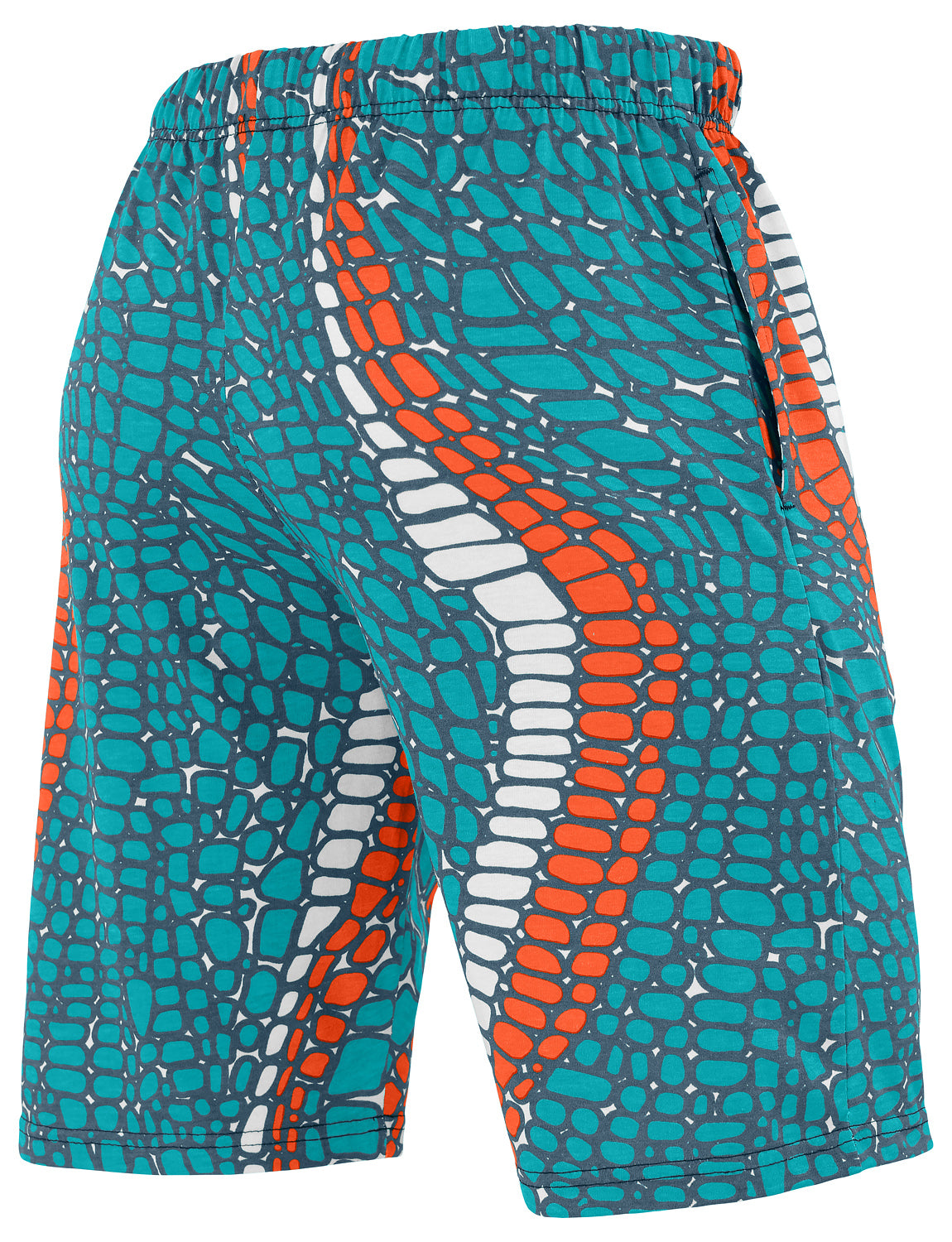 Zubaz NFL Adult Unisex Z88 Embroidered Gator 3 Color Shorts, Miami Dol