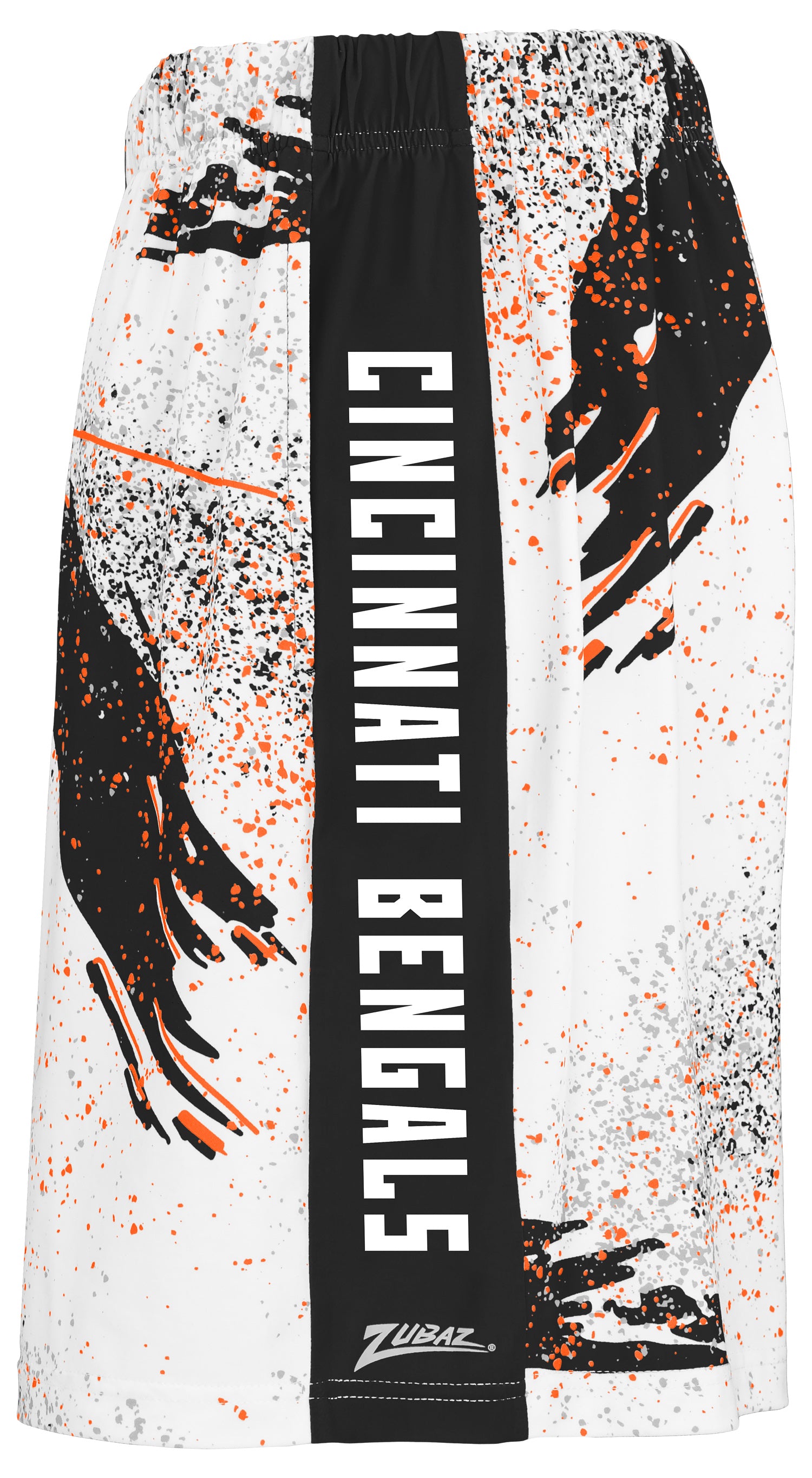 Zubaz NFL Men's 7in Confetti Overtime Block Text Shorts, Cincinnati Be