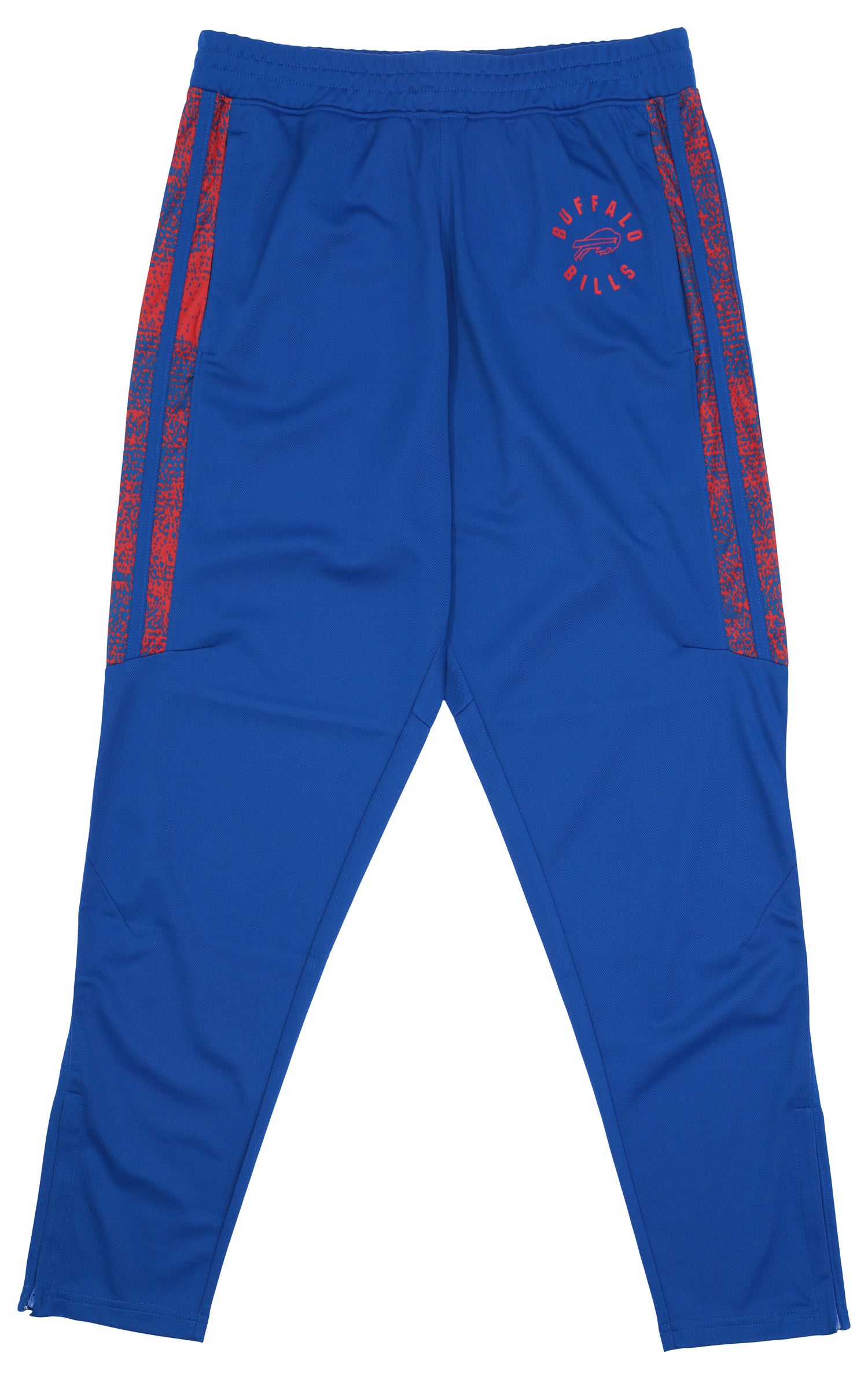 Zubaz NFL Mens Buffalo Bills Solid Royal Blue Track Pants w/ Static Side Stripes