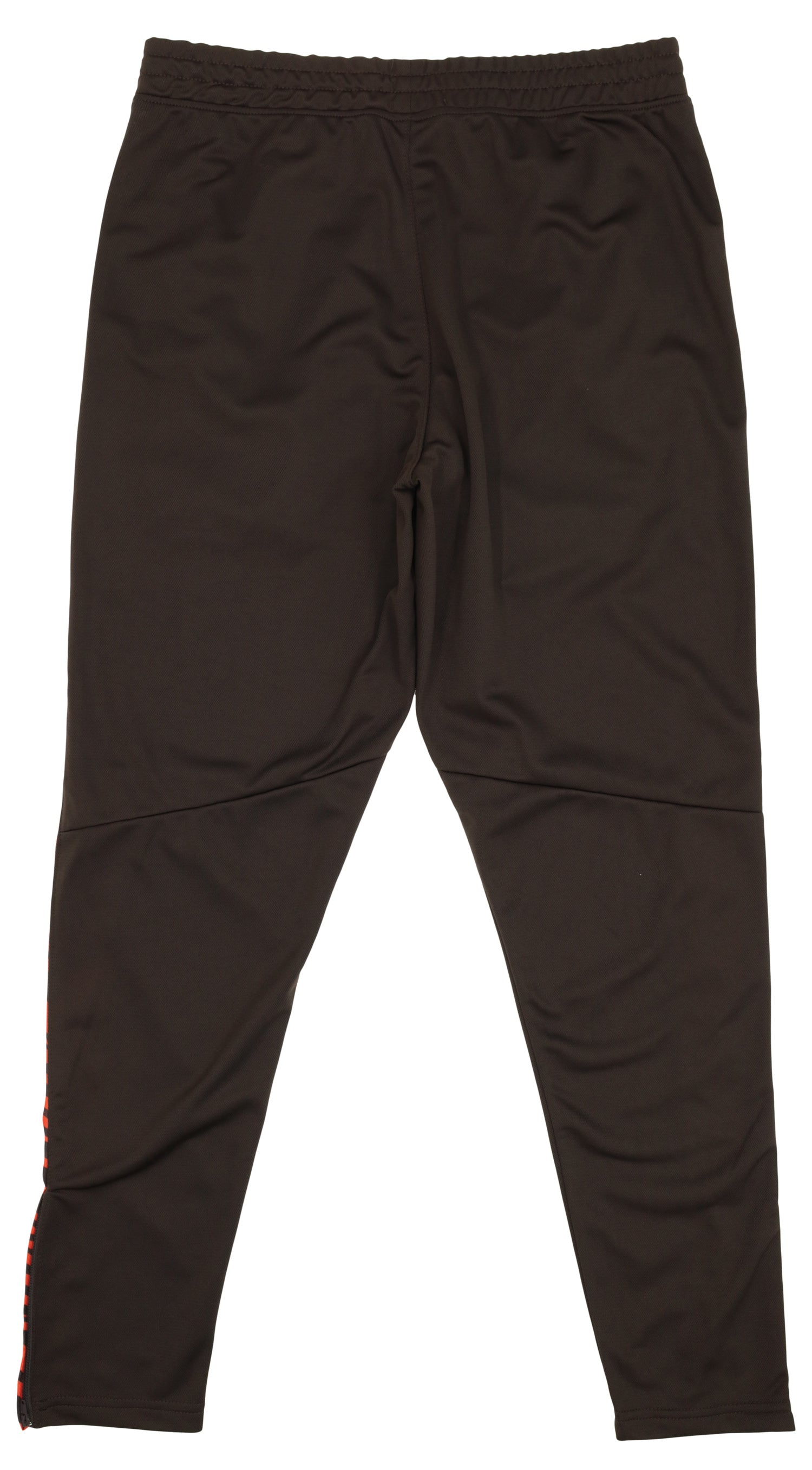 Zubaz NFL Mens Cleveland Browns Brown Track Pants w/ Brown/Fire Orange 2-Color Zebra Lower Panels