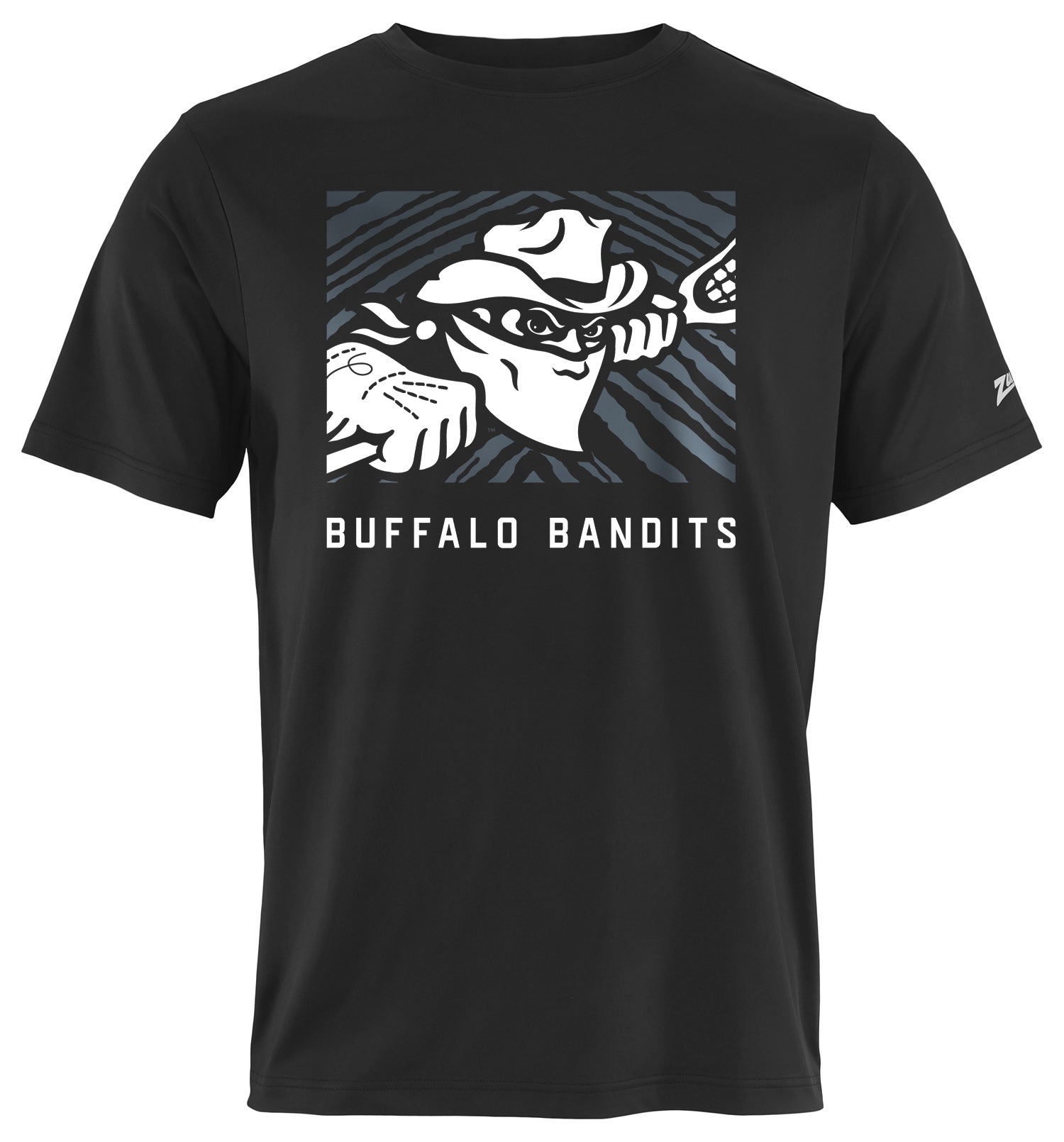 Zubaz NLL Men Black Tunnel Short Sleeve T-Shirt, Buffalo Bandits