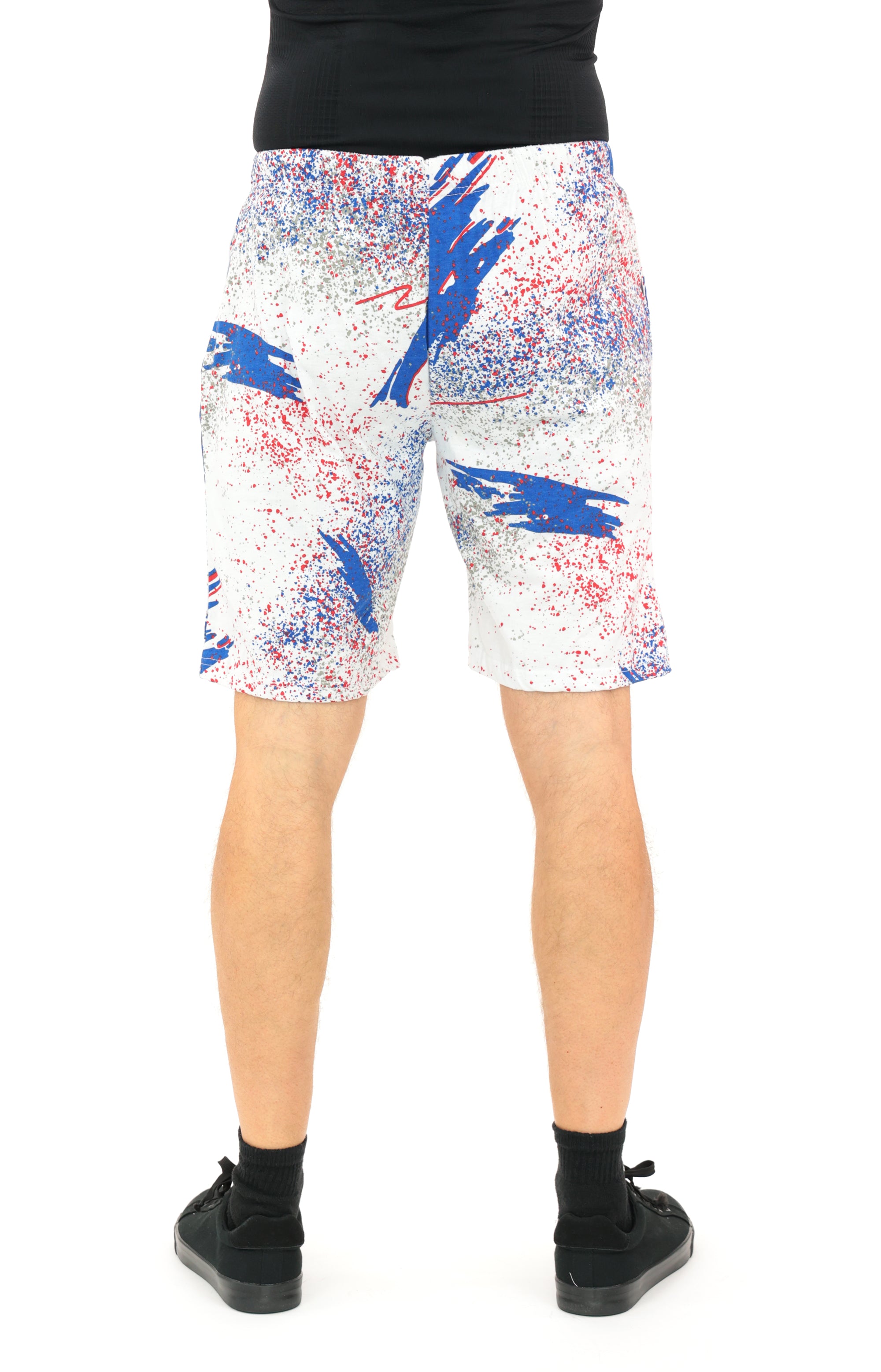 Zubaz NFL Adult Unisex Z88 Embroidered Confetti 3 Team Color Shorts, Buffalo Bills