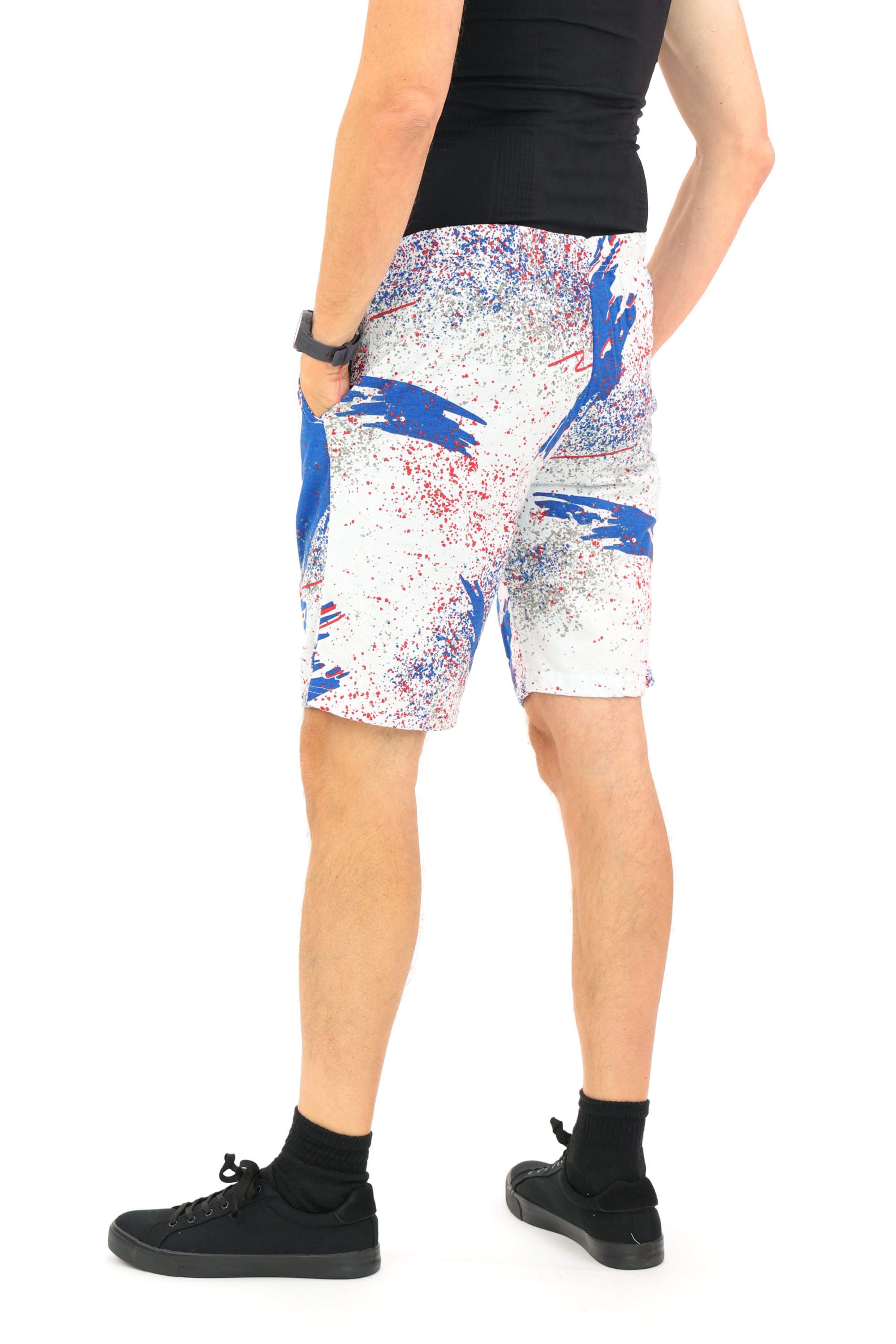 Zubaz NFL Adult Unisex Z88 Embroidered Confetti 3 Team Color Shorts, Buffalo Bills