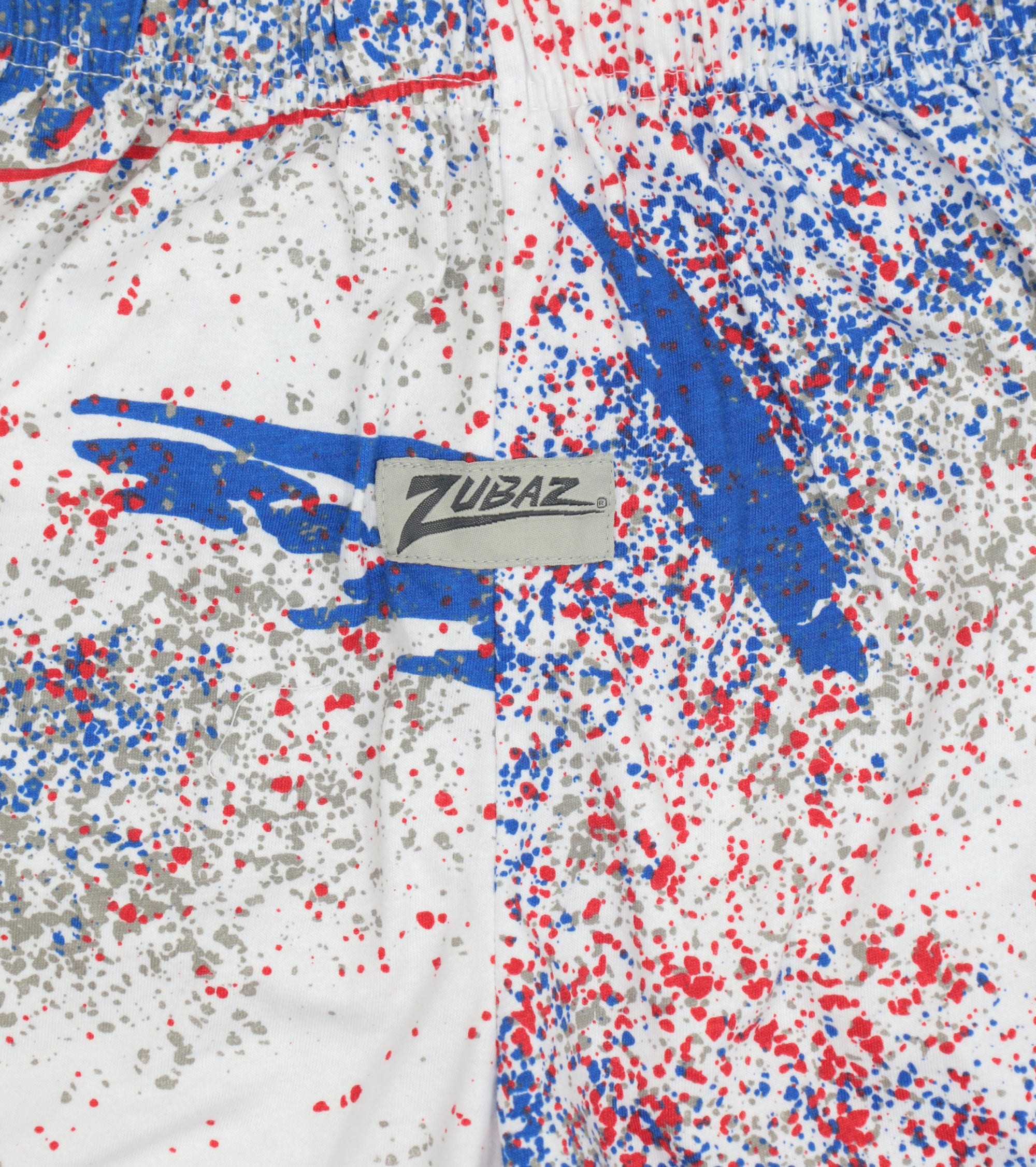 Zubaz NFL Adult Unisex Z88 Embroidered Confetti 3 Team Color Shorts, Buffalo Bills