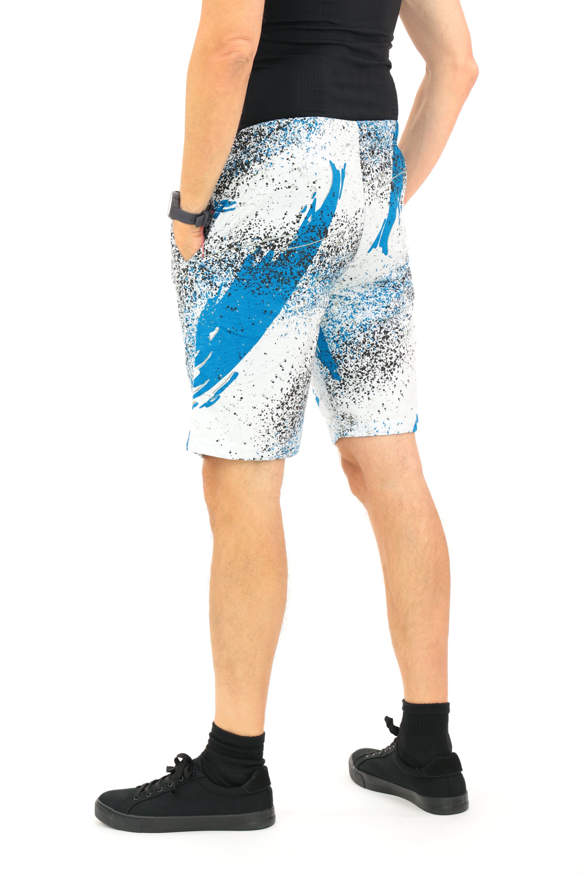 Zubaz NFL Adult Unisex Z88 Embroidered Confetti 3 Team Color Shorts, Detroit Lions