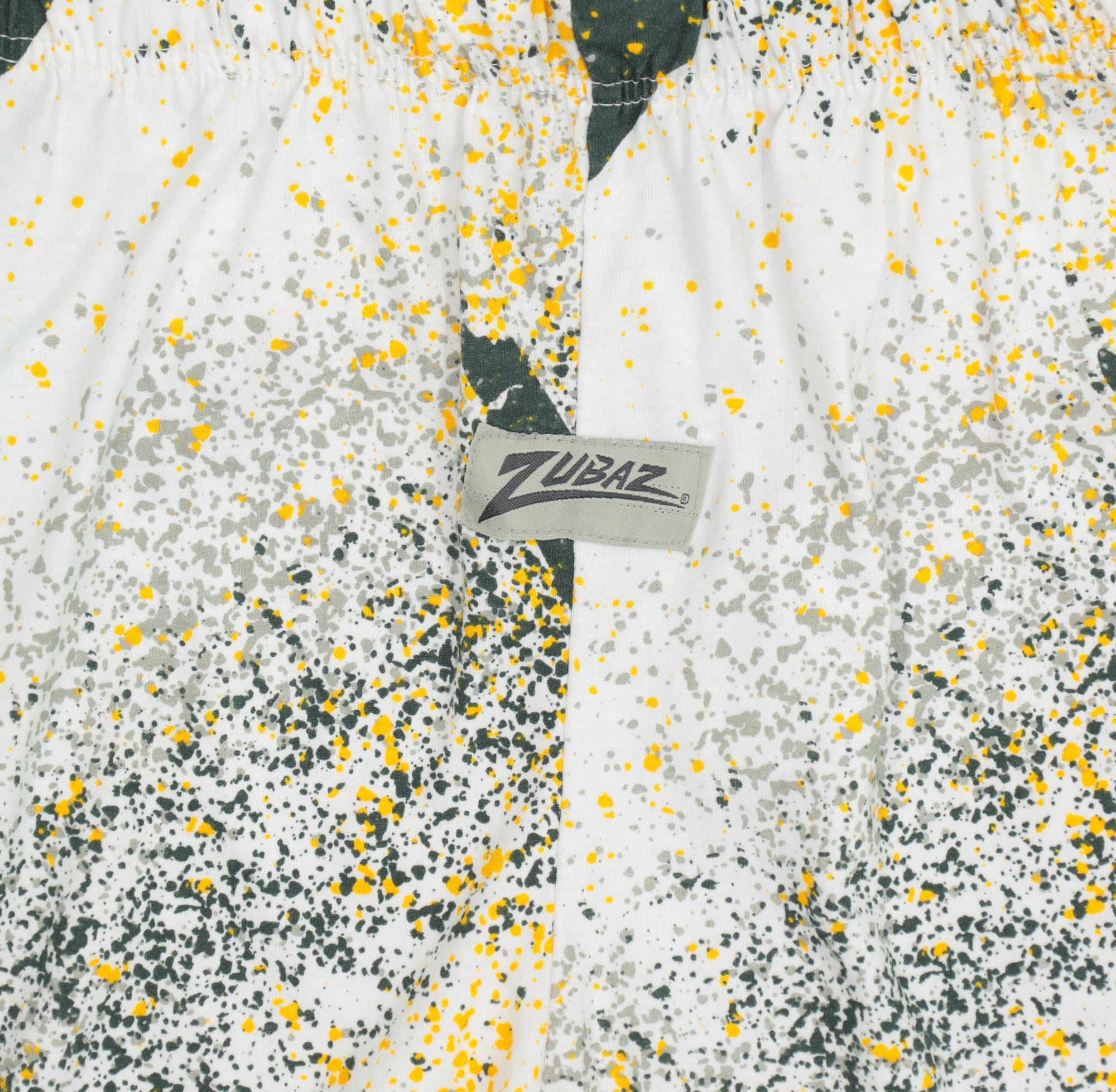 Zubaz NFL Adult Unisex Z88 Embroidered Confetti 3 Team Color Shorts, Green Bay Packers