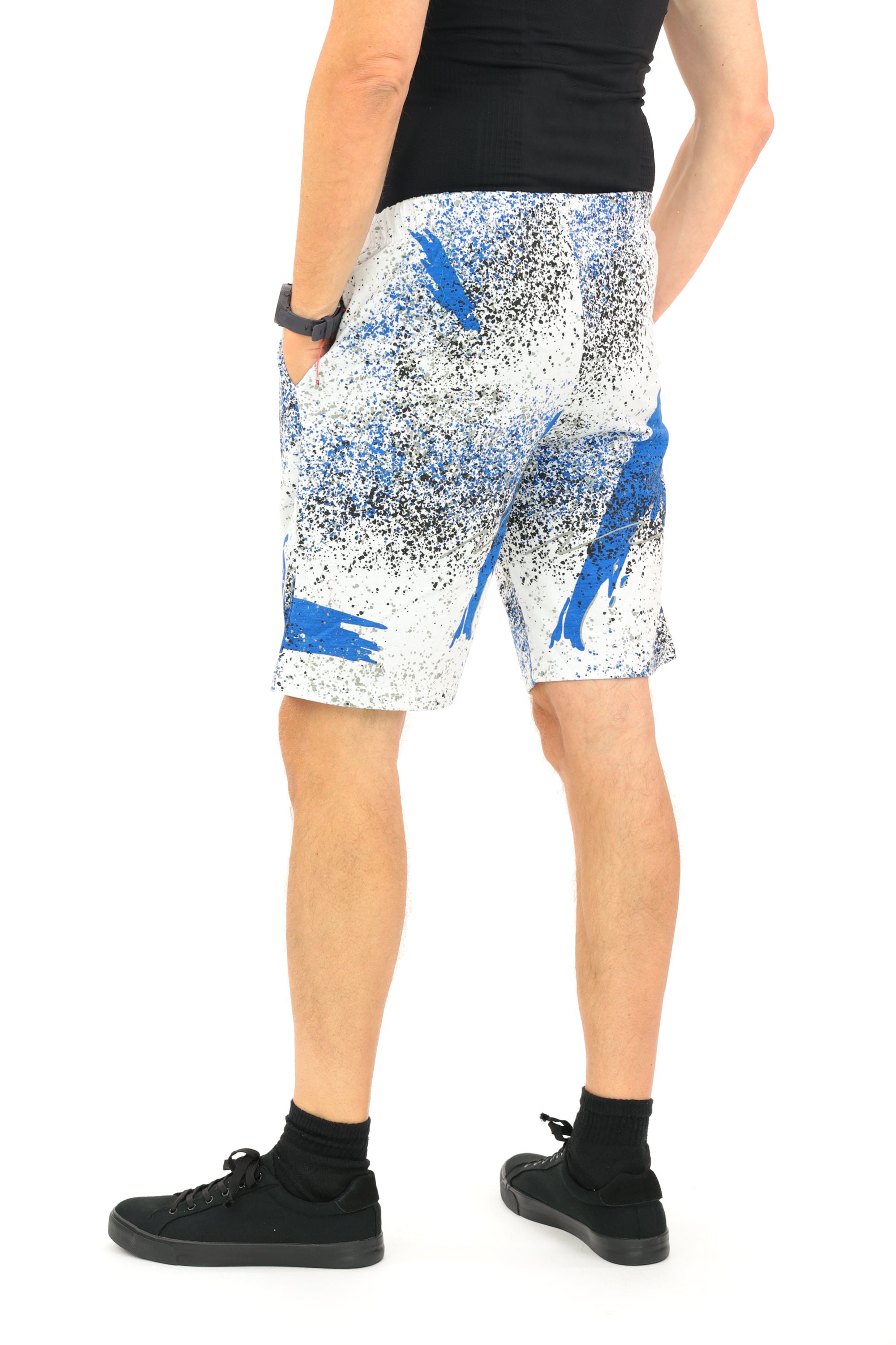 Zubaz NFL Adult Unisex Z88 Embroidered Confetti 3 Team Color Shorts, Indianapolis Colts