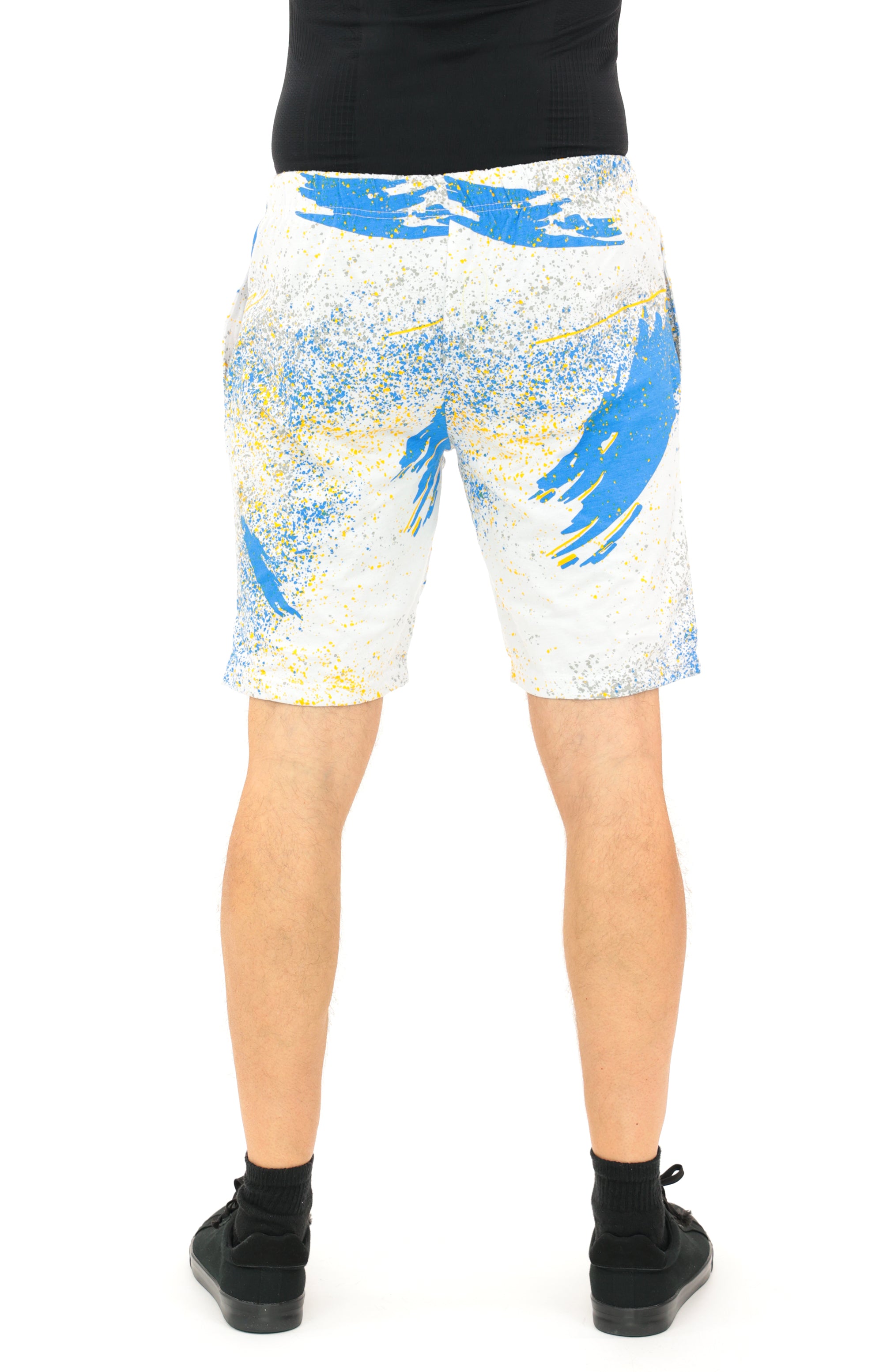 Zubaz NFL Adult Unisex Z88 Embroidered Confetti 3 Team Color Shorts, Los Angeles Chargers