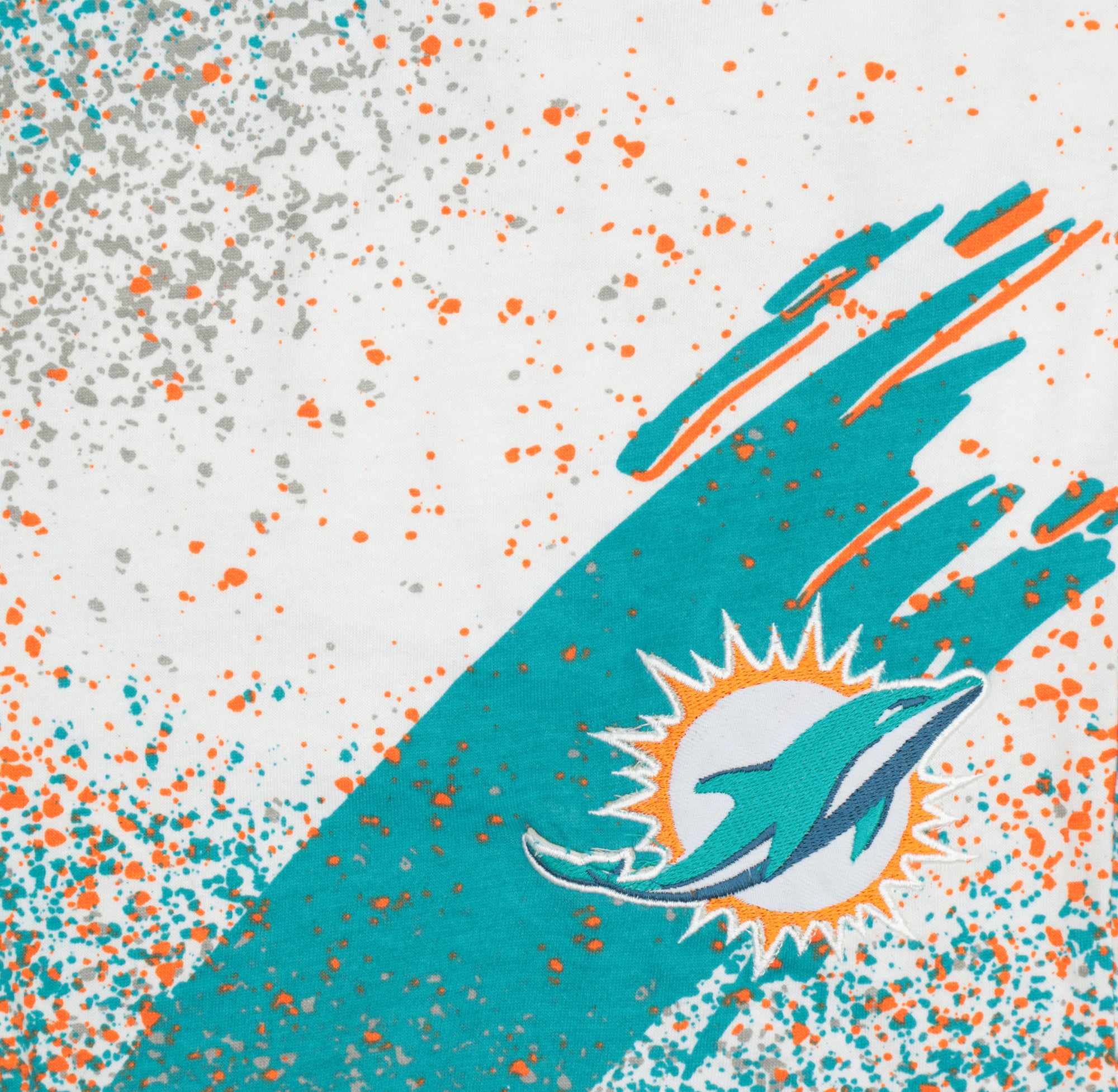 Zubaz NFL Adult Unisex Z88 Embroidered Confetti 3 Team Color Shorts, Miami Dolphins