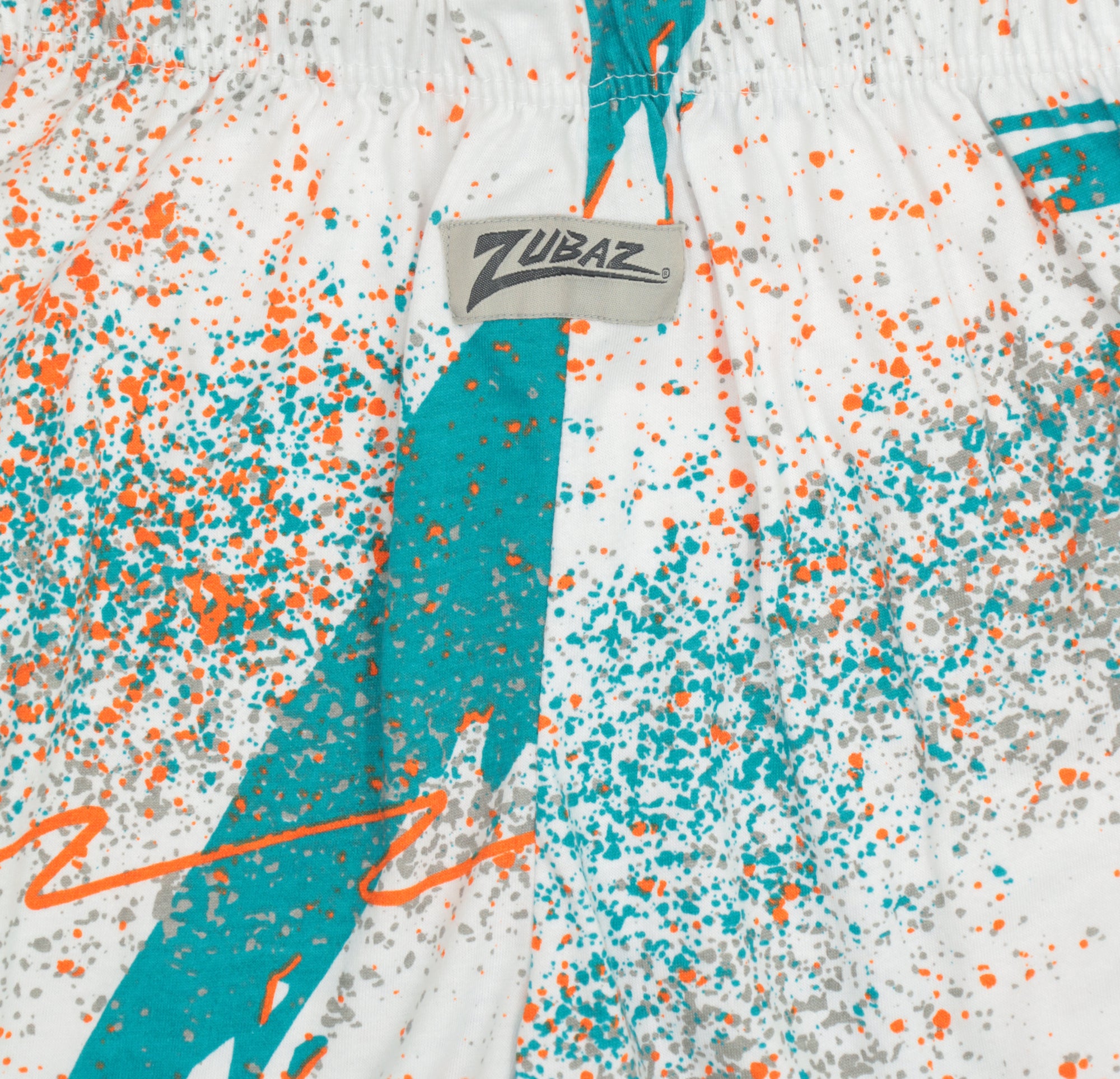 Zubaz NFL Adult Unisex Z88 Embroidered Confetti 3 Team Color Shorts, Miami Dolphins