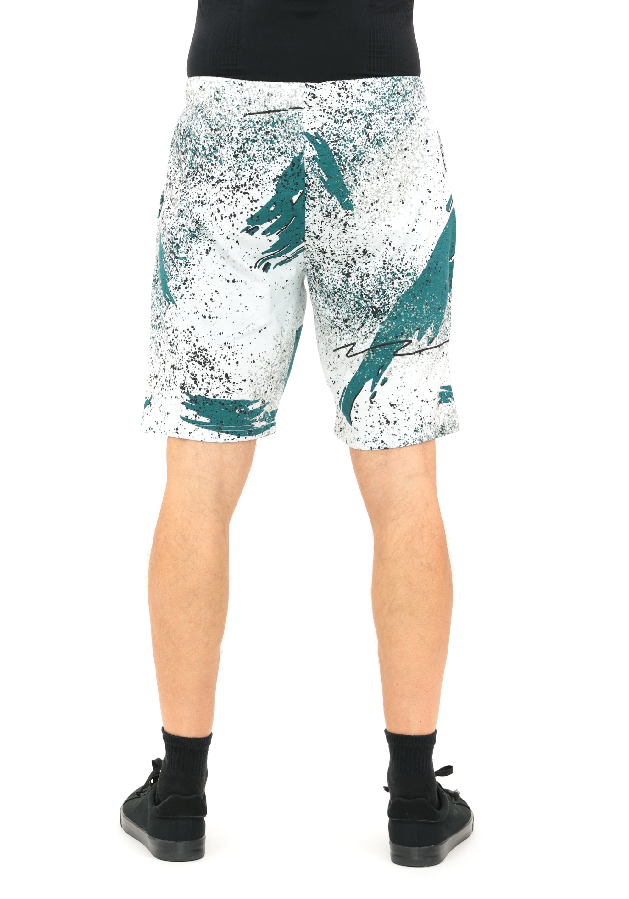 Zubaz NFL Adult Unisex Z88 Embroidered Confetti 3 Team Color Shorts, Philadelphia Eagles