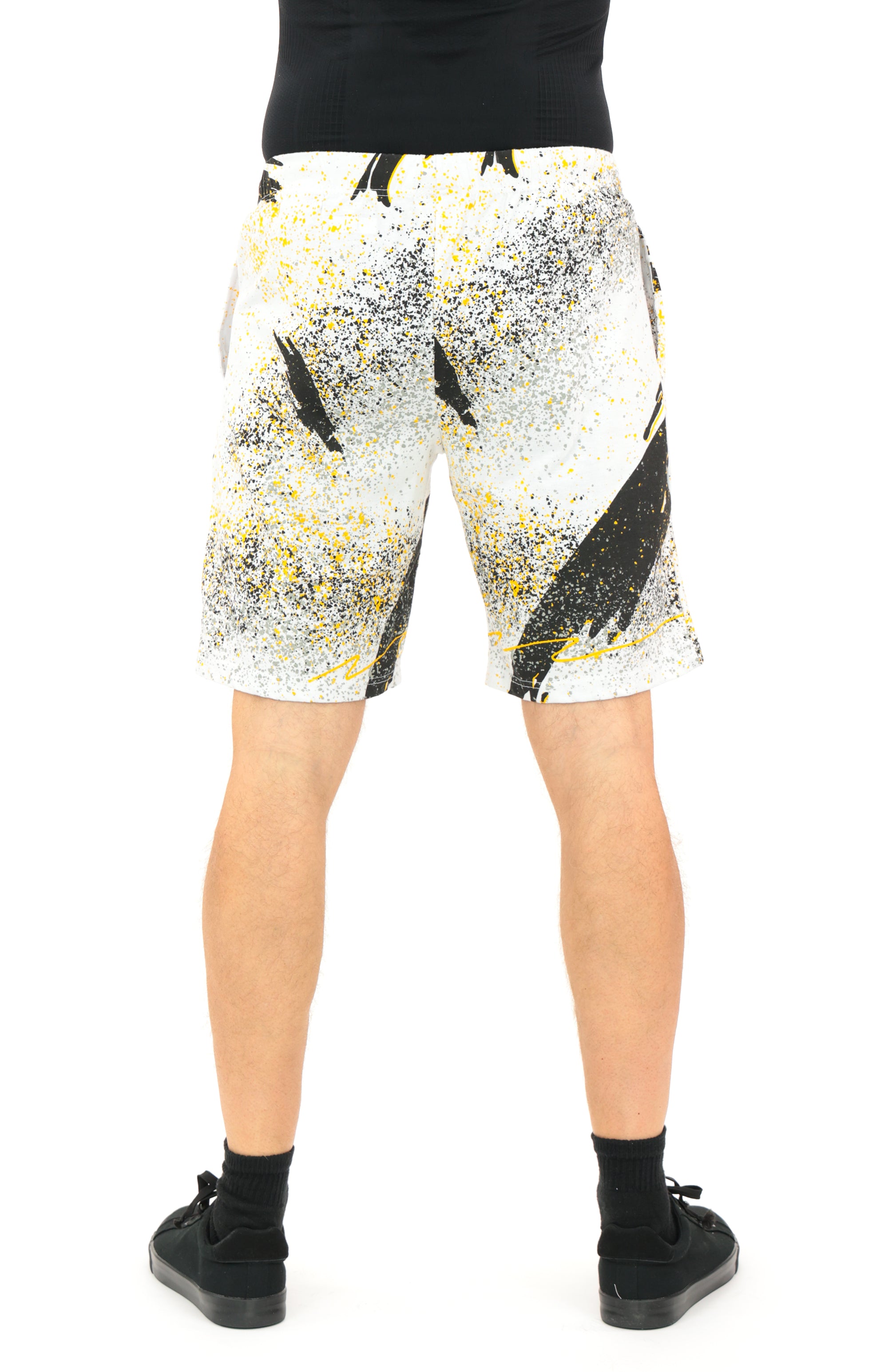 Zubaz NFL Adult Unisex Z88 Embroidered Confetti 3 Team Color Shorts, Pittsburgh Steelers