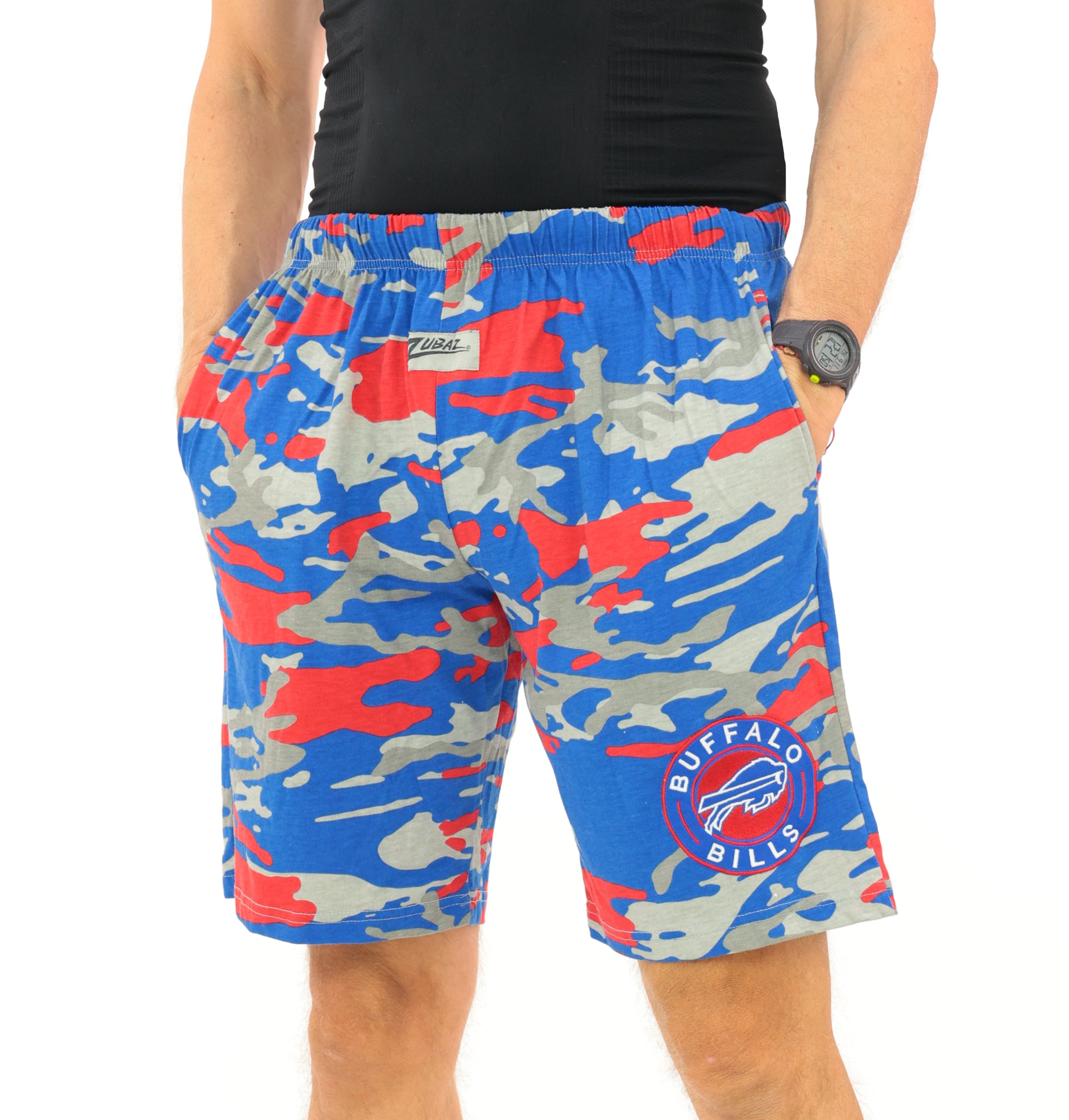Zubaz NFL Adult Unisex Z88 Embroidered Alt Camo Shorts, Buffalo Bills