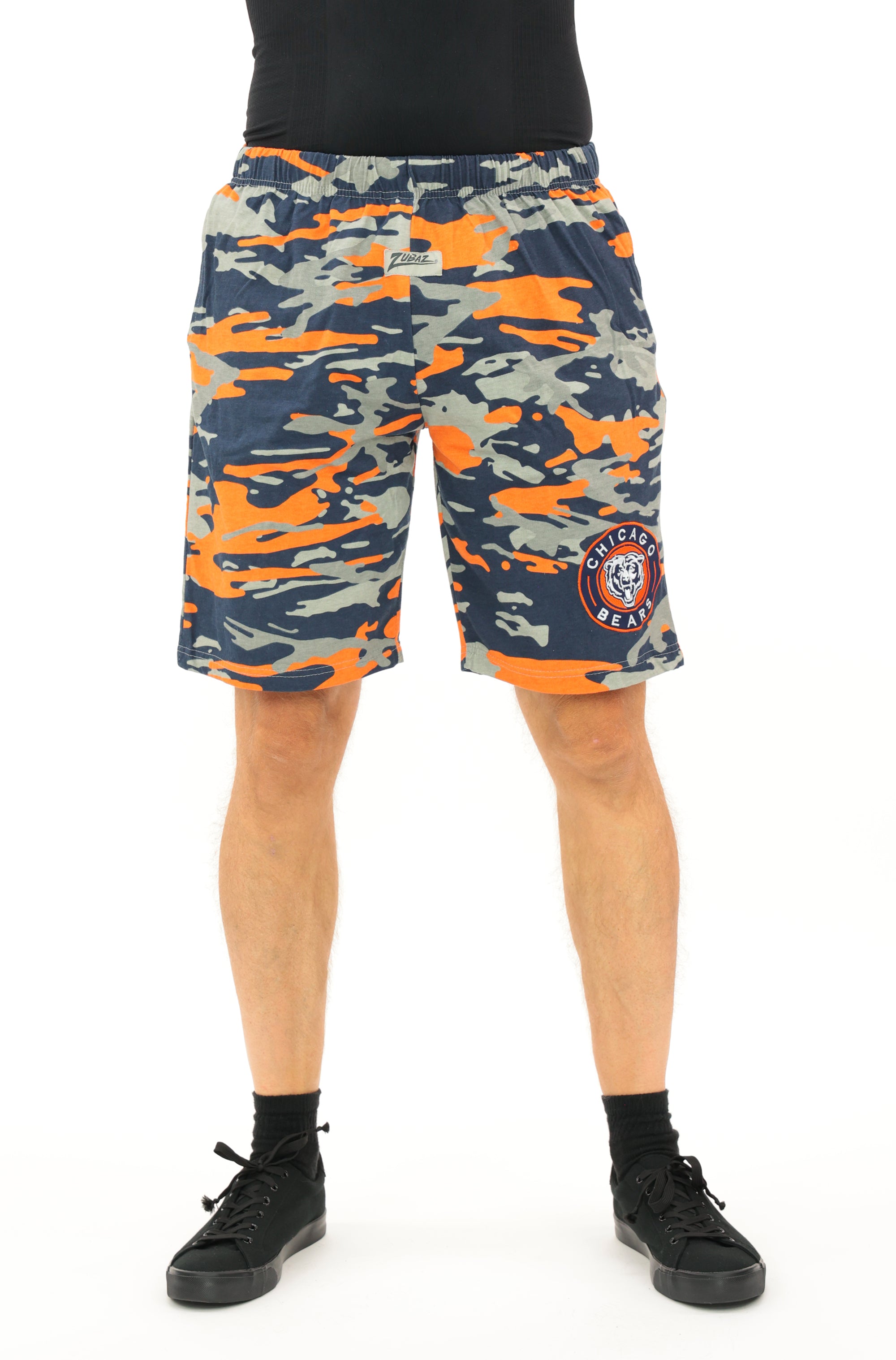 Zubaz NFL Adult Unisex Z88 Embroidered Alt Camo Shorts, Chicago Bears