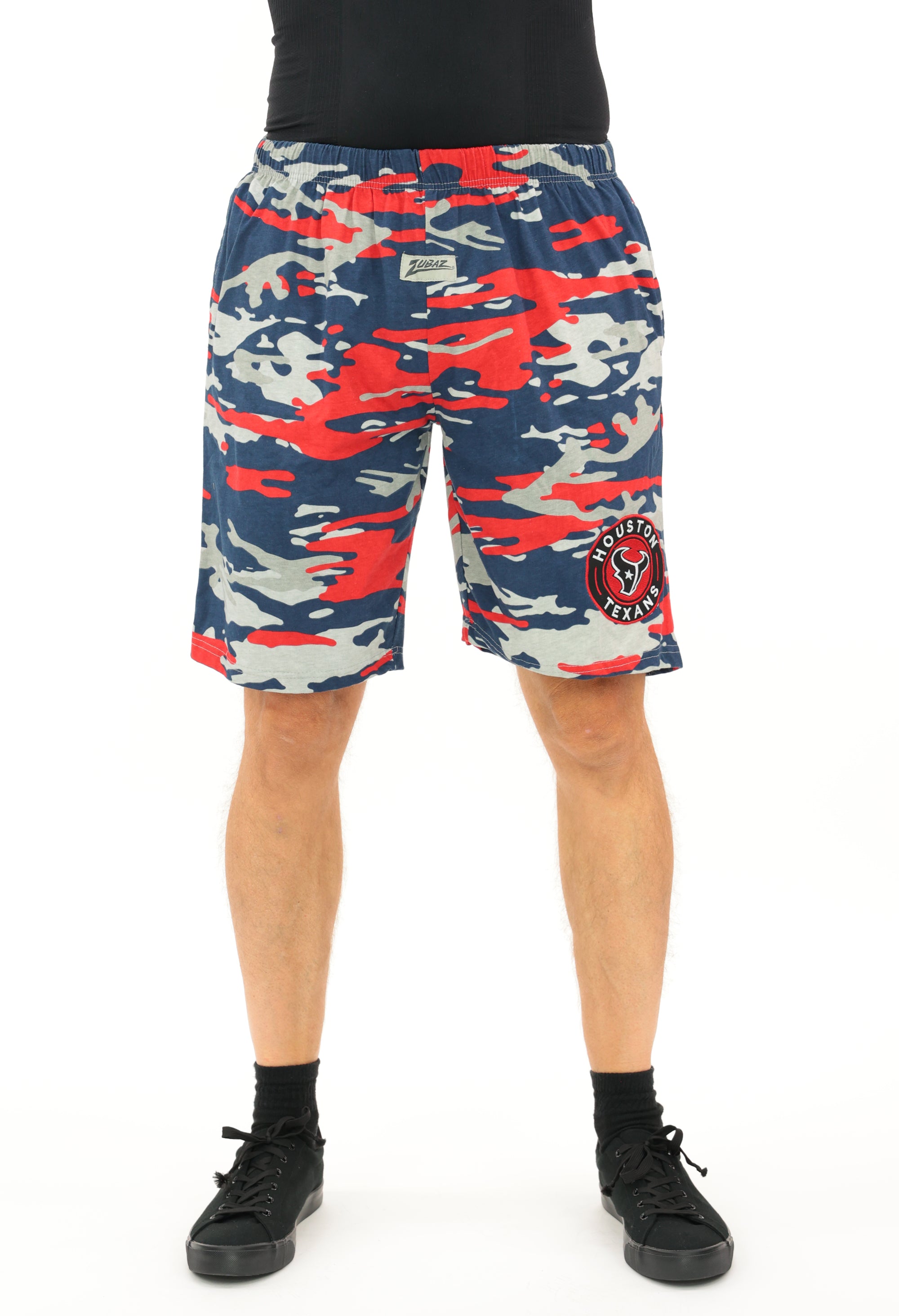 Zubaz NFL Adult Unisex Z88 Embroidered Alt Camo Shorts, Houston Texans