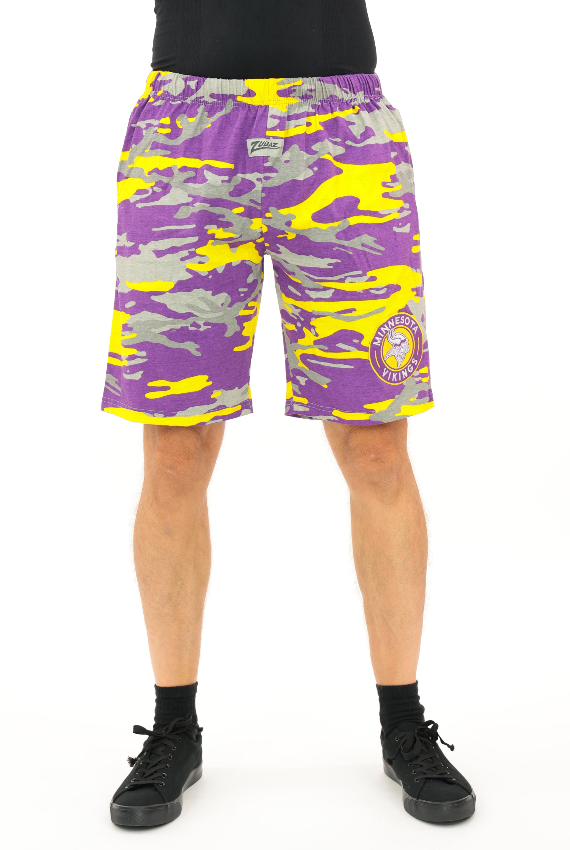 Zubaz NFL Adult Unisex Z88 Embroidered Alt Camo Shorts, Minnesota Vikings