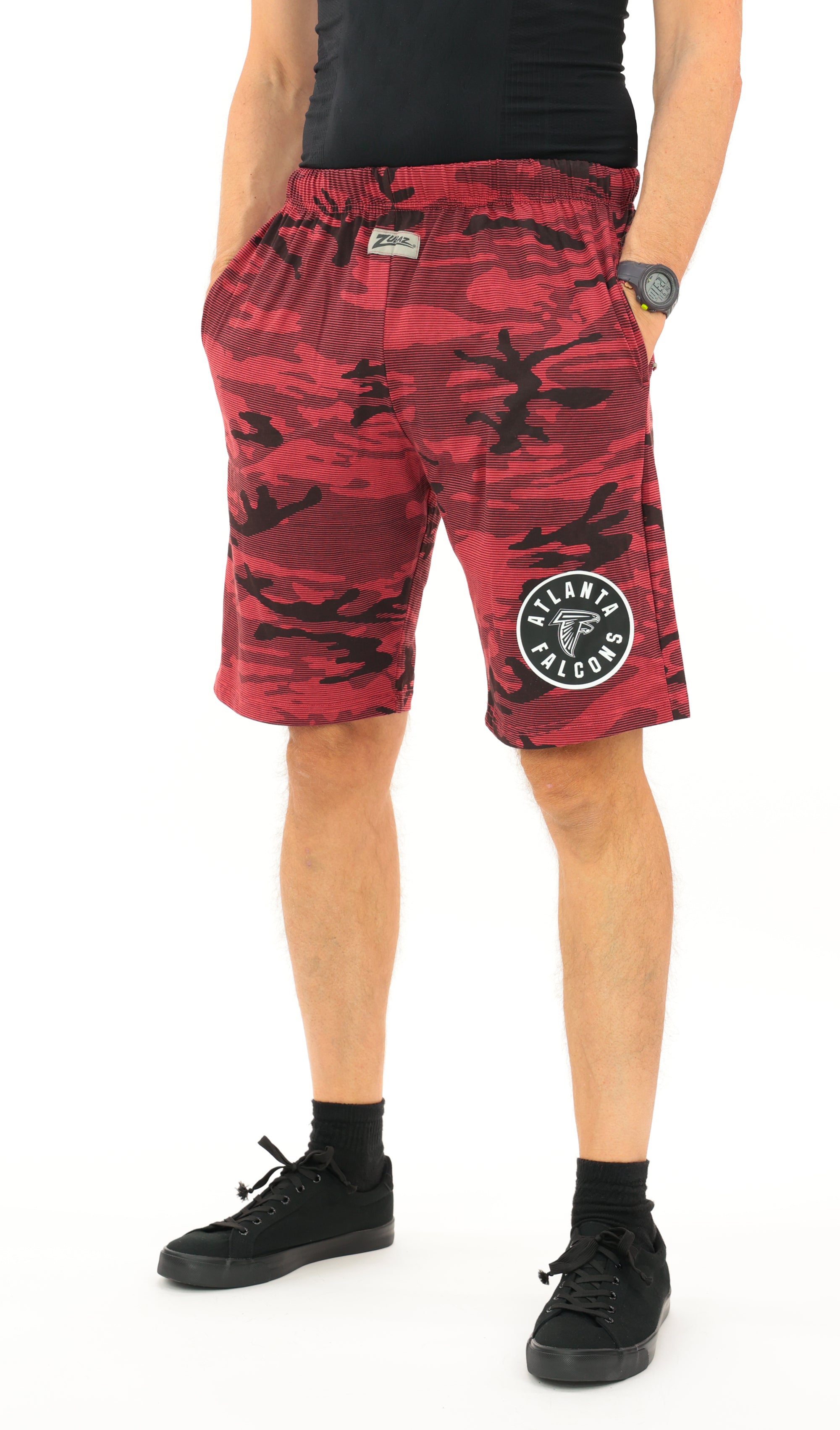 Zubaz NFL Adult Unisex Z88 Camo Lines Shorts, Atlanta Falcons