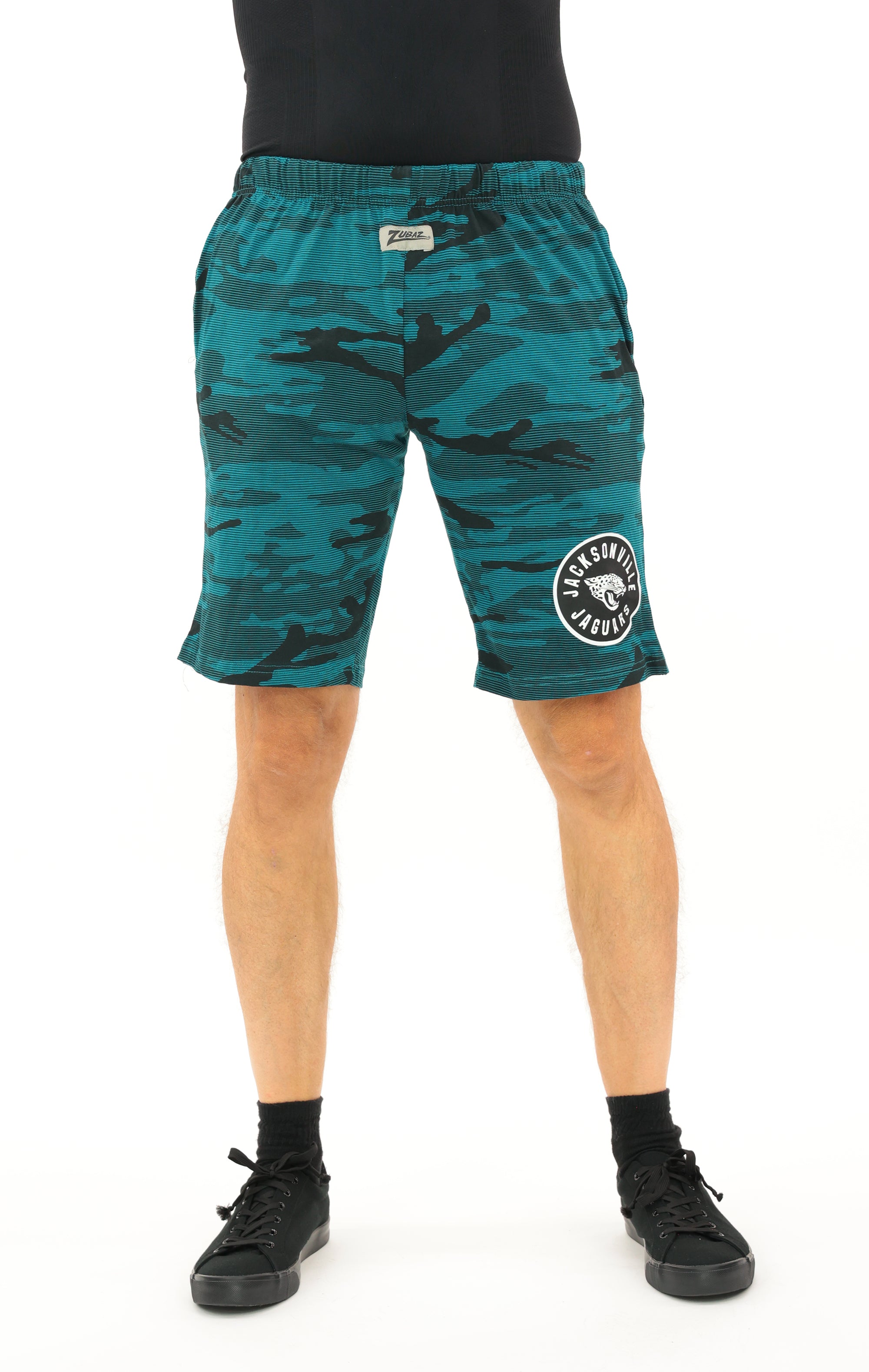 Zubaz NFL Adult Unisex Z88 Camo Lines Shorts, Jacksonville Jaguars