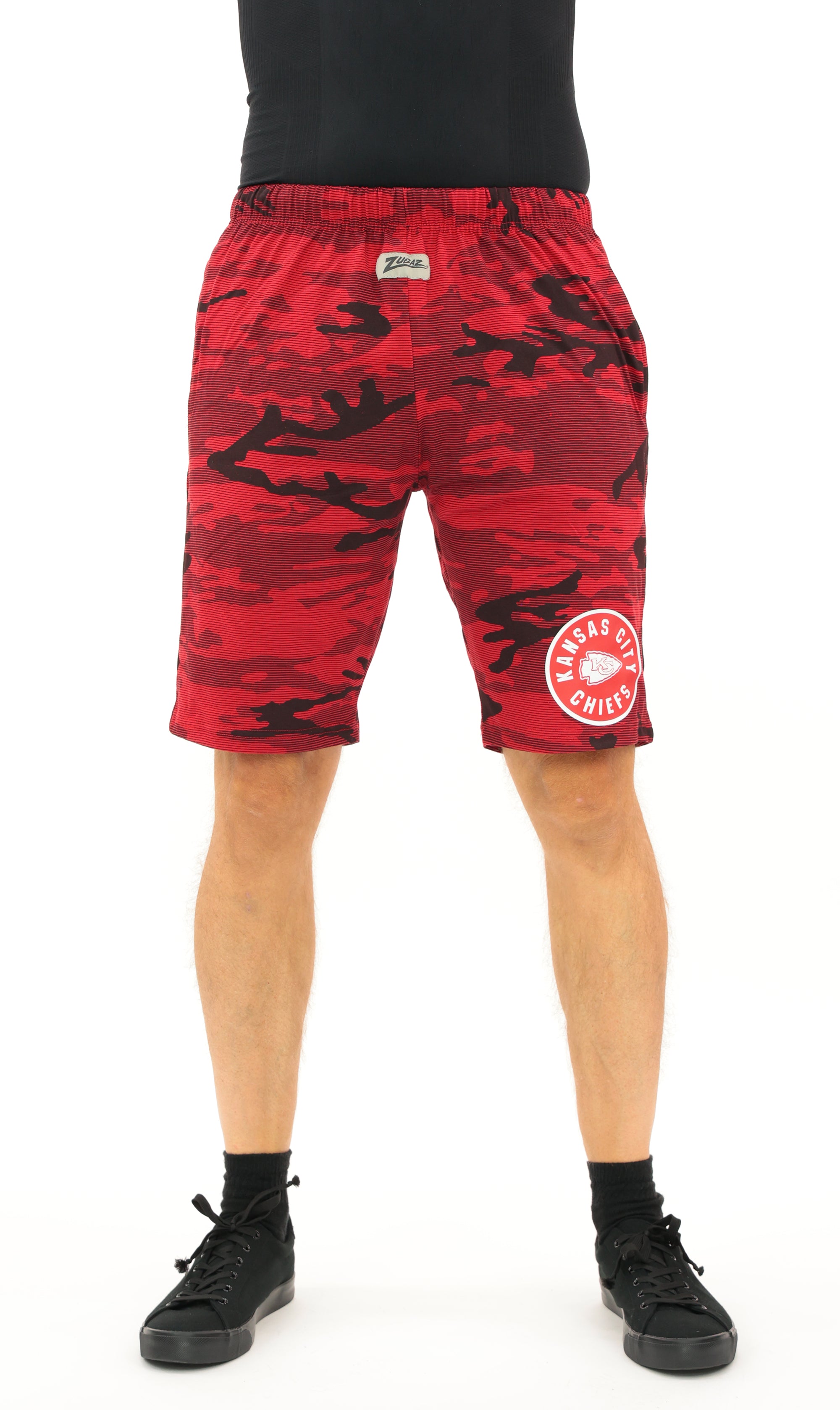 Zubaz NFL Adult Unisex Z88 Camo Lines Shorts, Kansas City Chiefs
