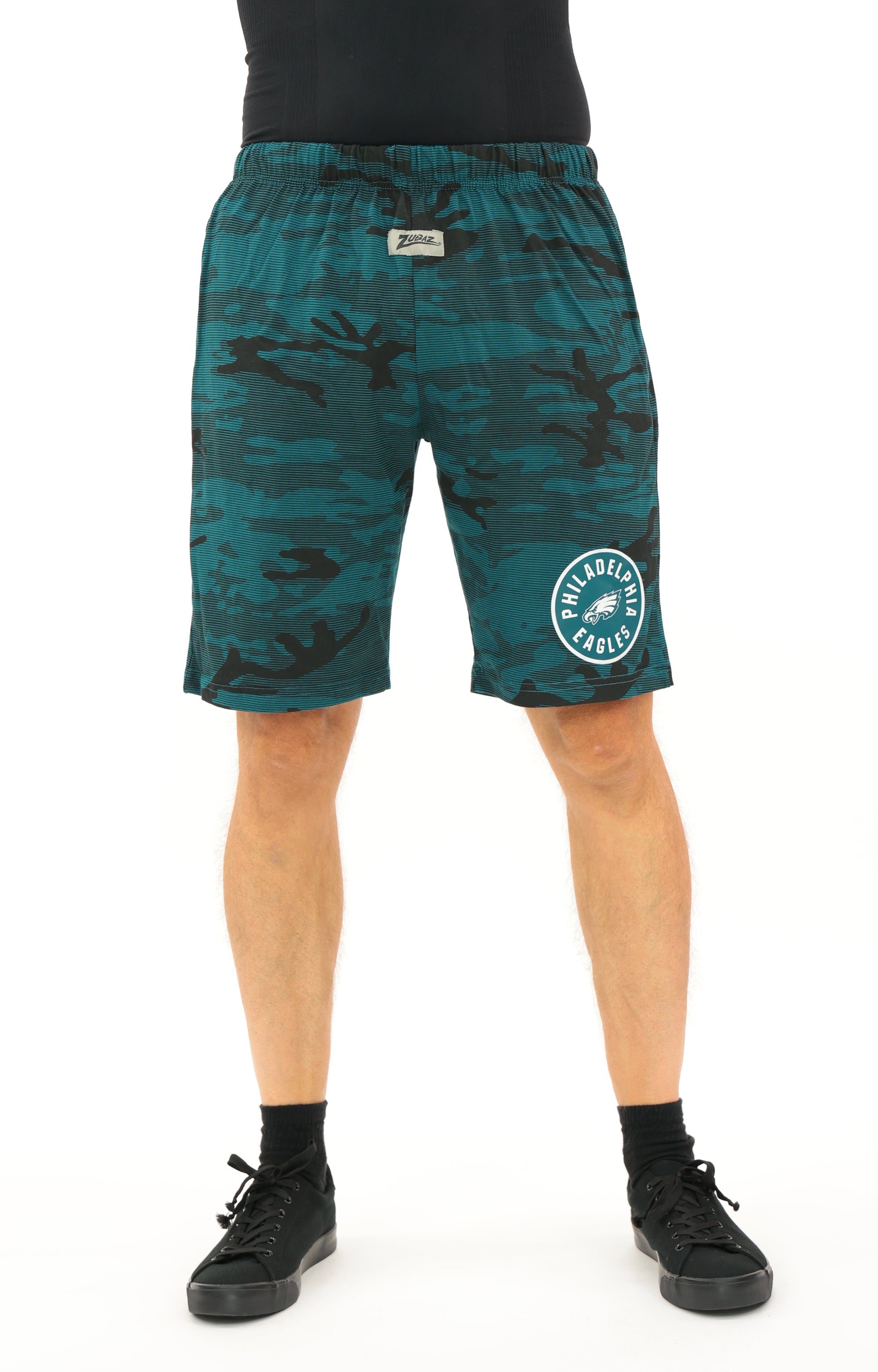 Zubaz NFL Adult Unisex Z88 Camo Lines Shorts, Philadelphia Eagles