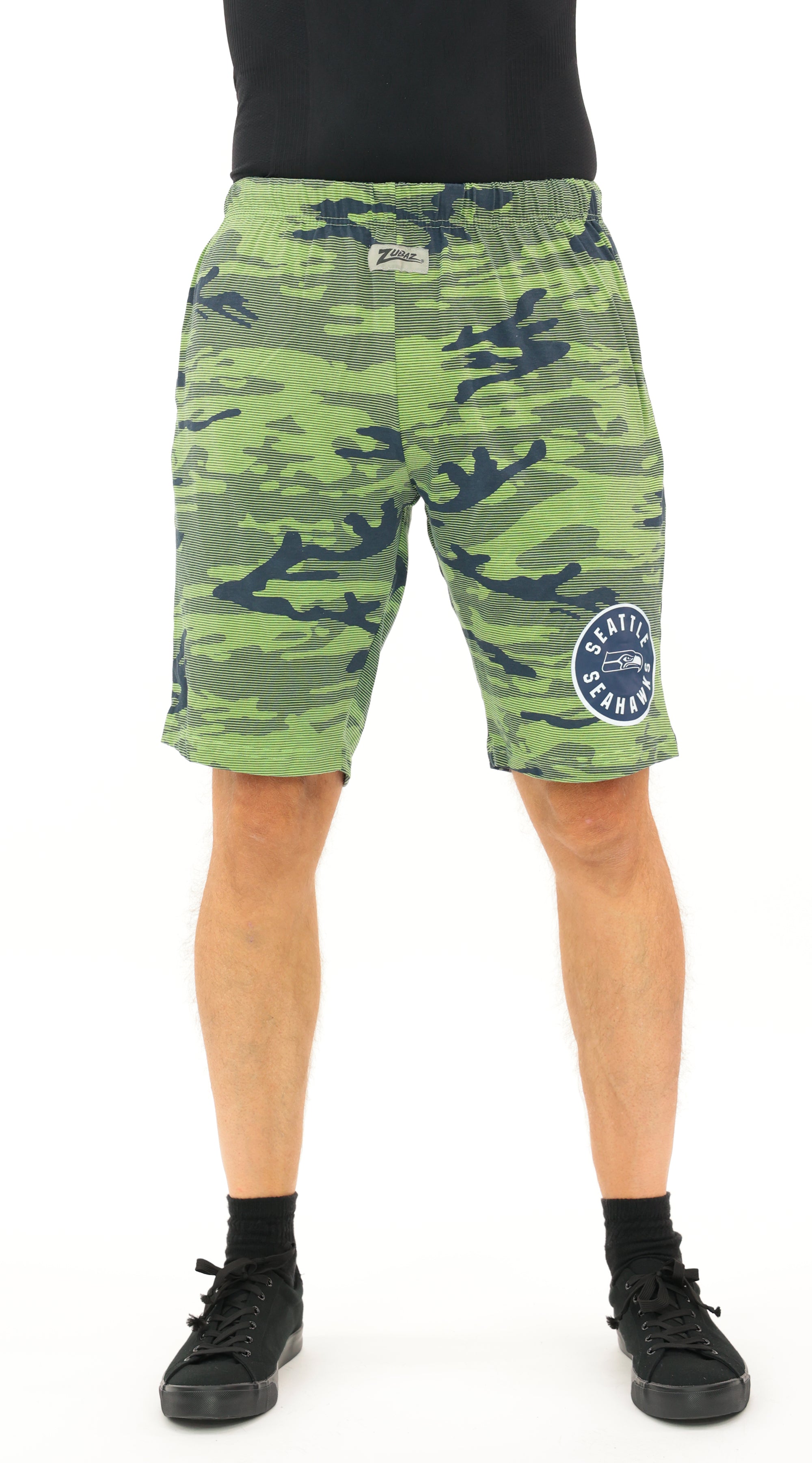 Zubaz NFL Adult Unisex Z88 Camo Lines Shorts, Seattle Seahawks