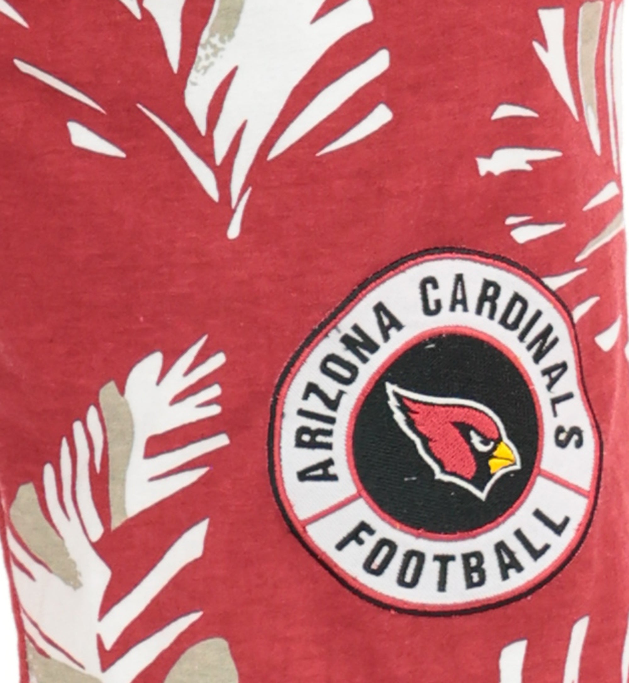 Zubaz NFL Adult Unisex Z88 Embroidered Leaf 3 Team Color Shorts, Arizona Cardinals