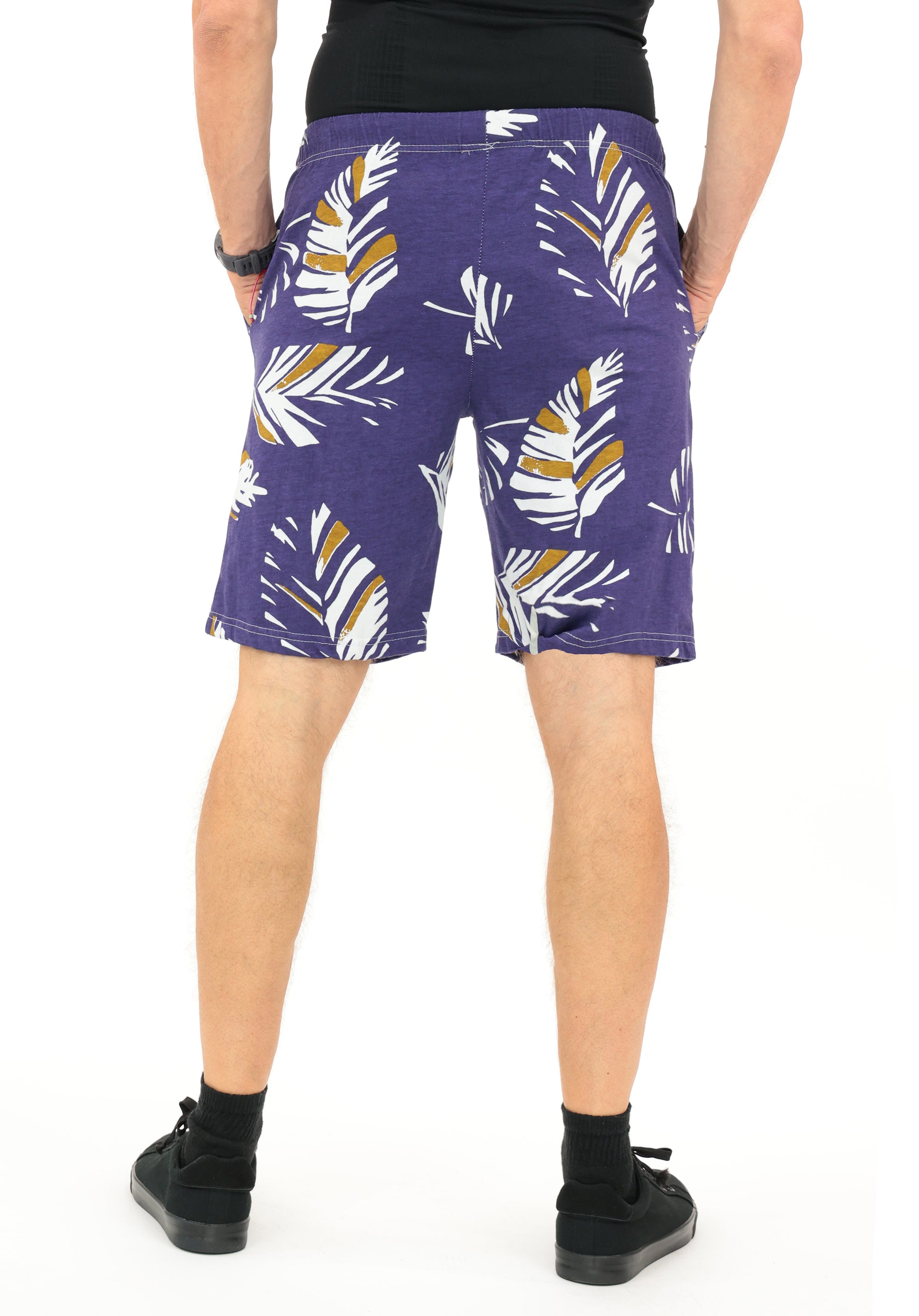 Zubaz NFL Adult Unisex Z88 Embroidered Leaf 3 Team Color Shorts, Baltimore Ravens