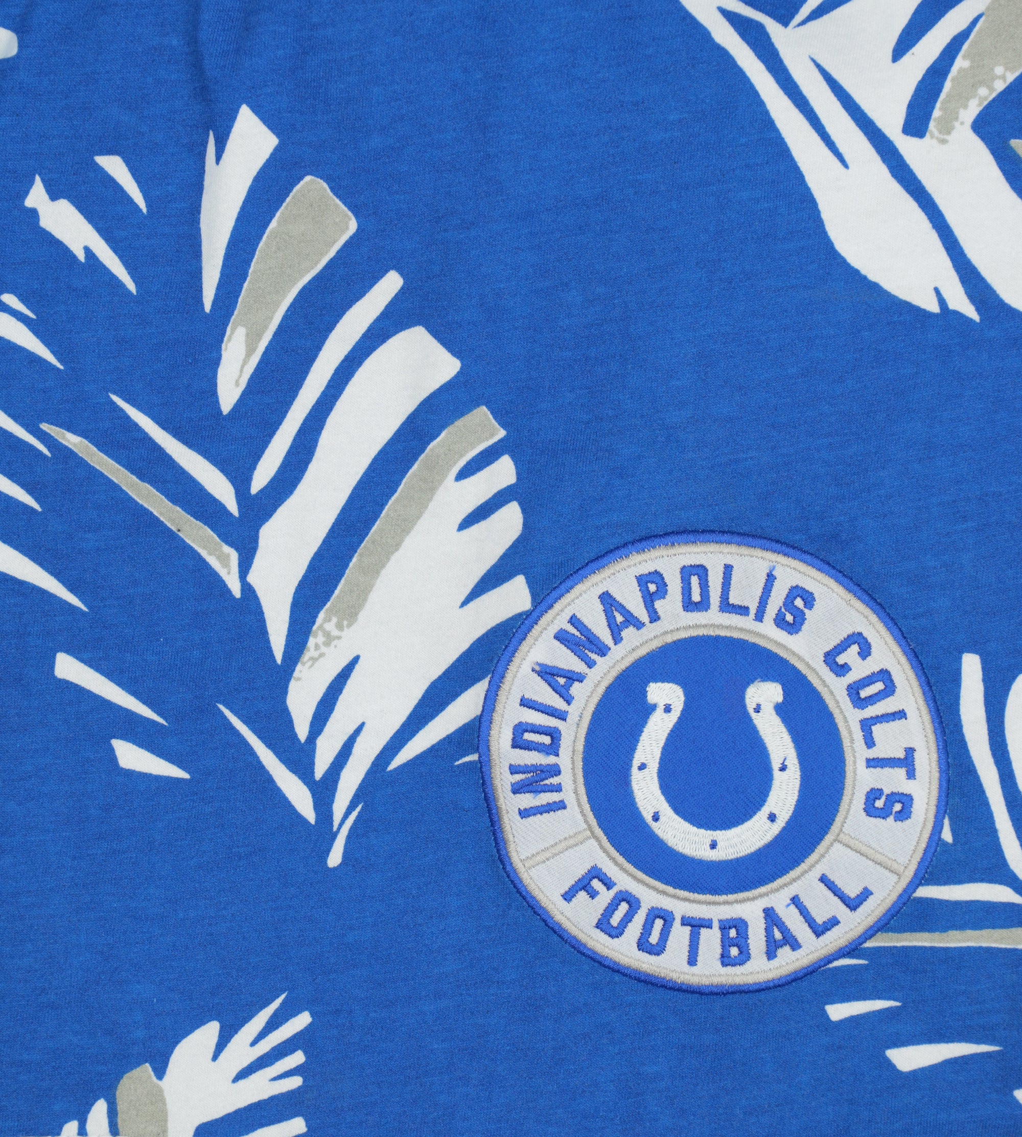 Zubaz NFL Adult Unisex Z88 Embroidered Leaf 3 Team Color Shorts, Indianapolis Colts