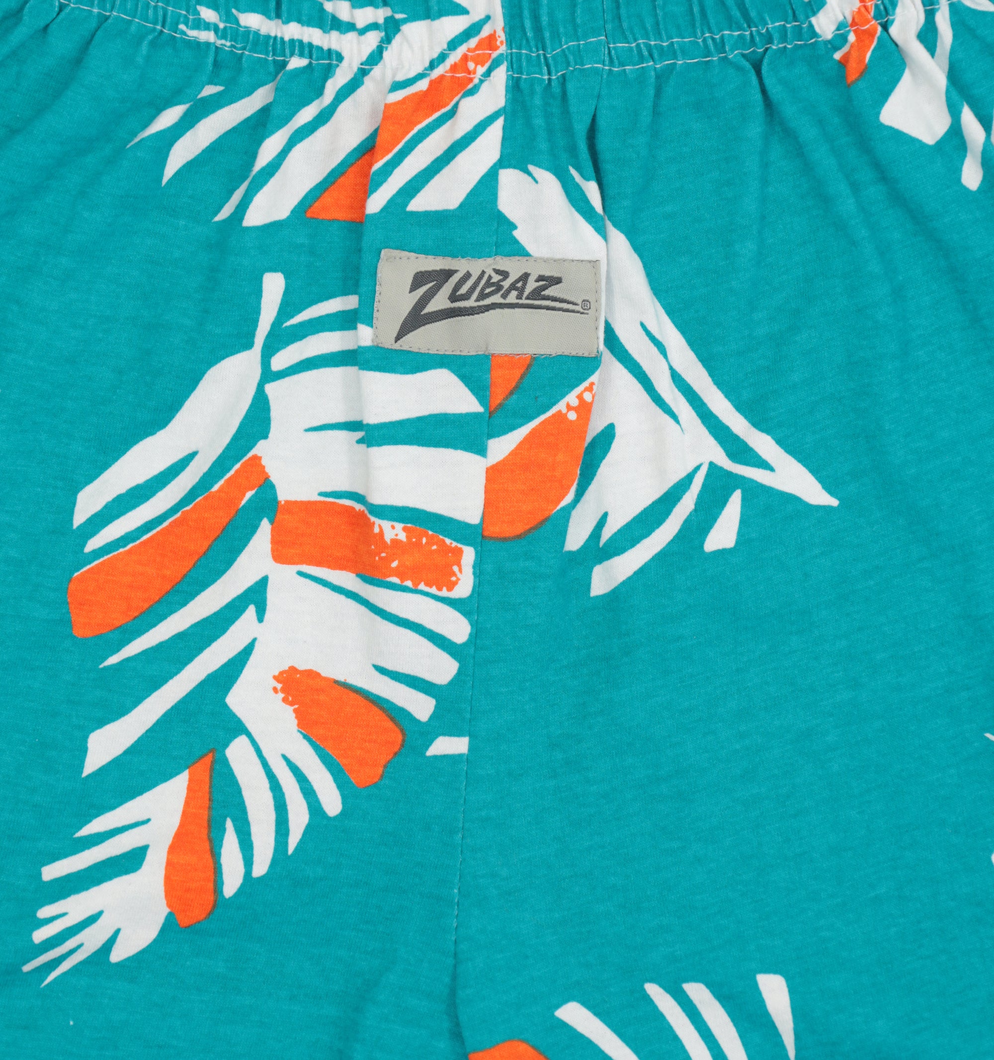 Zubaz NFL Adult Unisex Z88 Embroidered Leaf 3 Team Color Shorts, Miami Dolphins