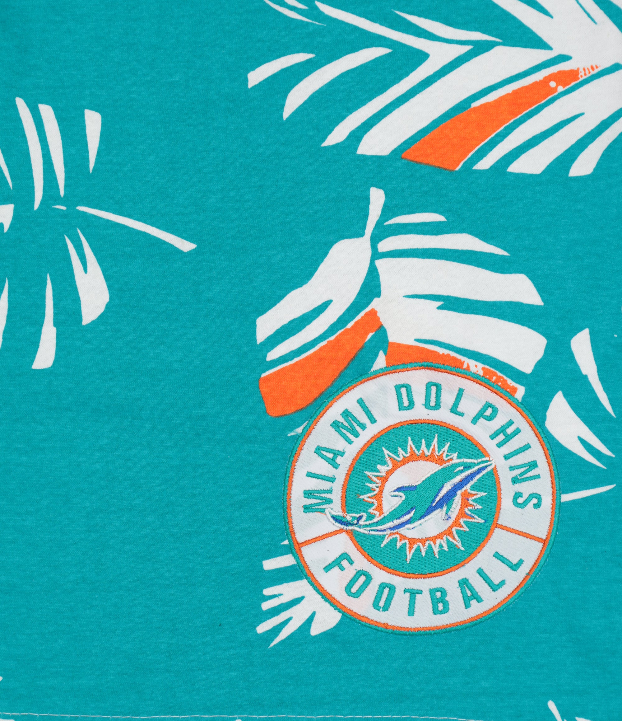 Zubaz NFL Adult Unisex Z88 Embroidered Leaf 3 Team Color Shorts, Miami Dolphins